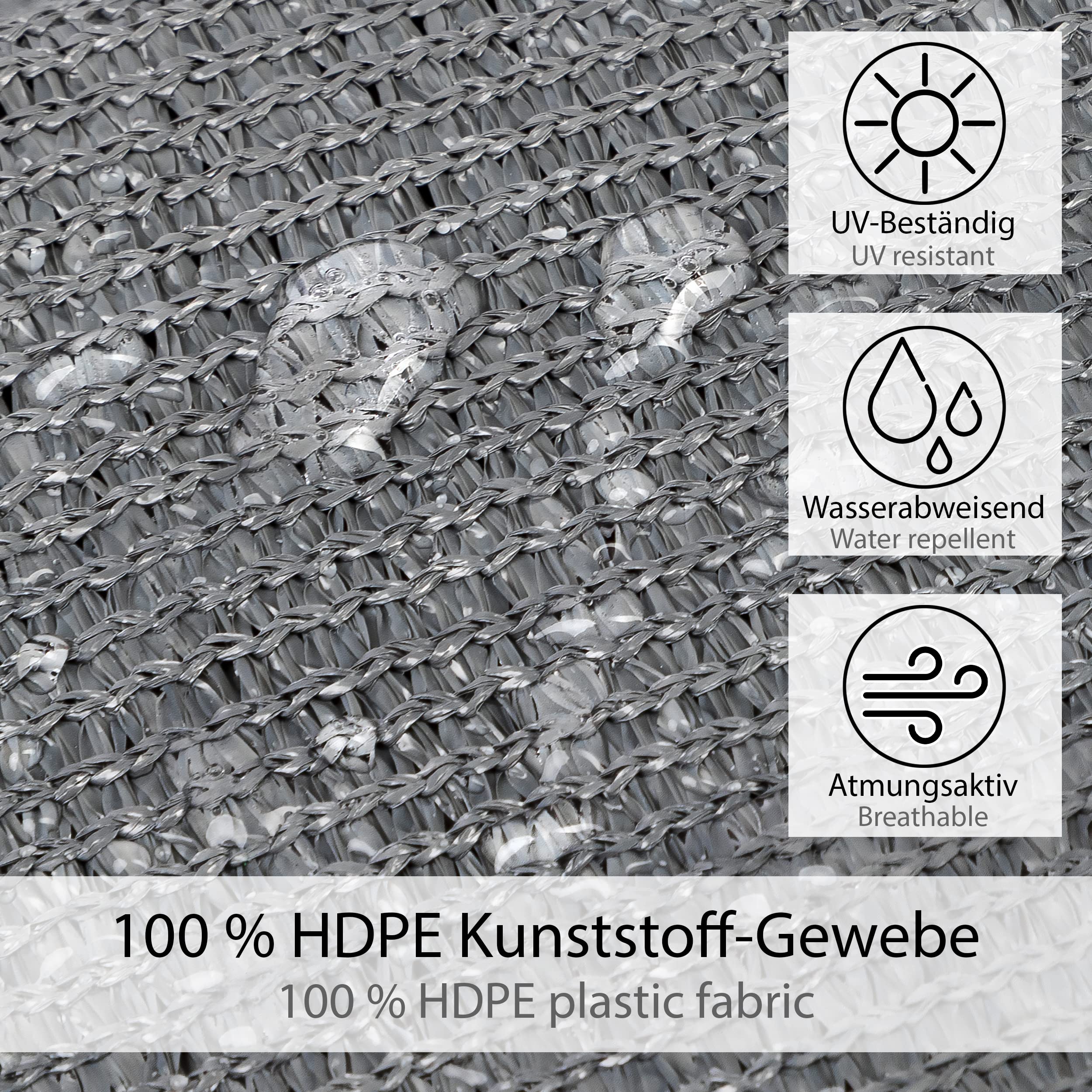 ONVAYA® Trampolin Sonnensegel in Anthrazit | Reißfest und luftdurchlässig | Schutz vor UV- Strahlung und Witterung | Trampolin Abdeckung Ø 305 | Aus 100% HDPE Kunststoff-Gewebe