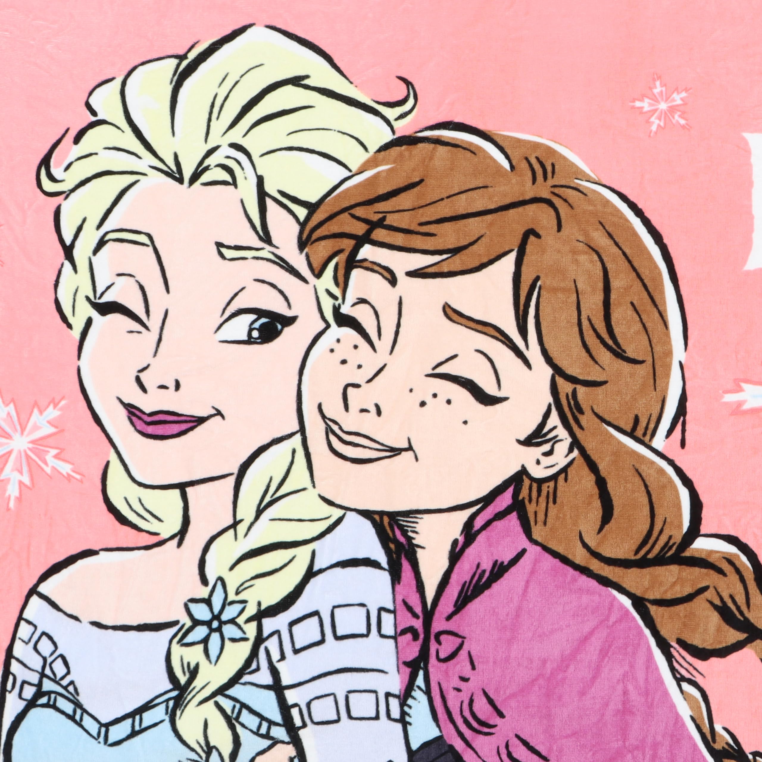 Disney Telo mare Frozen per bambine con Elsa e Anna, Asciugamano Indossabile Per Piscina e Spiaggia, Rosa, Taglia Unica