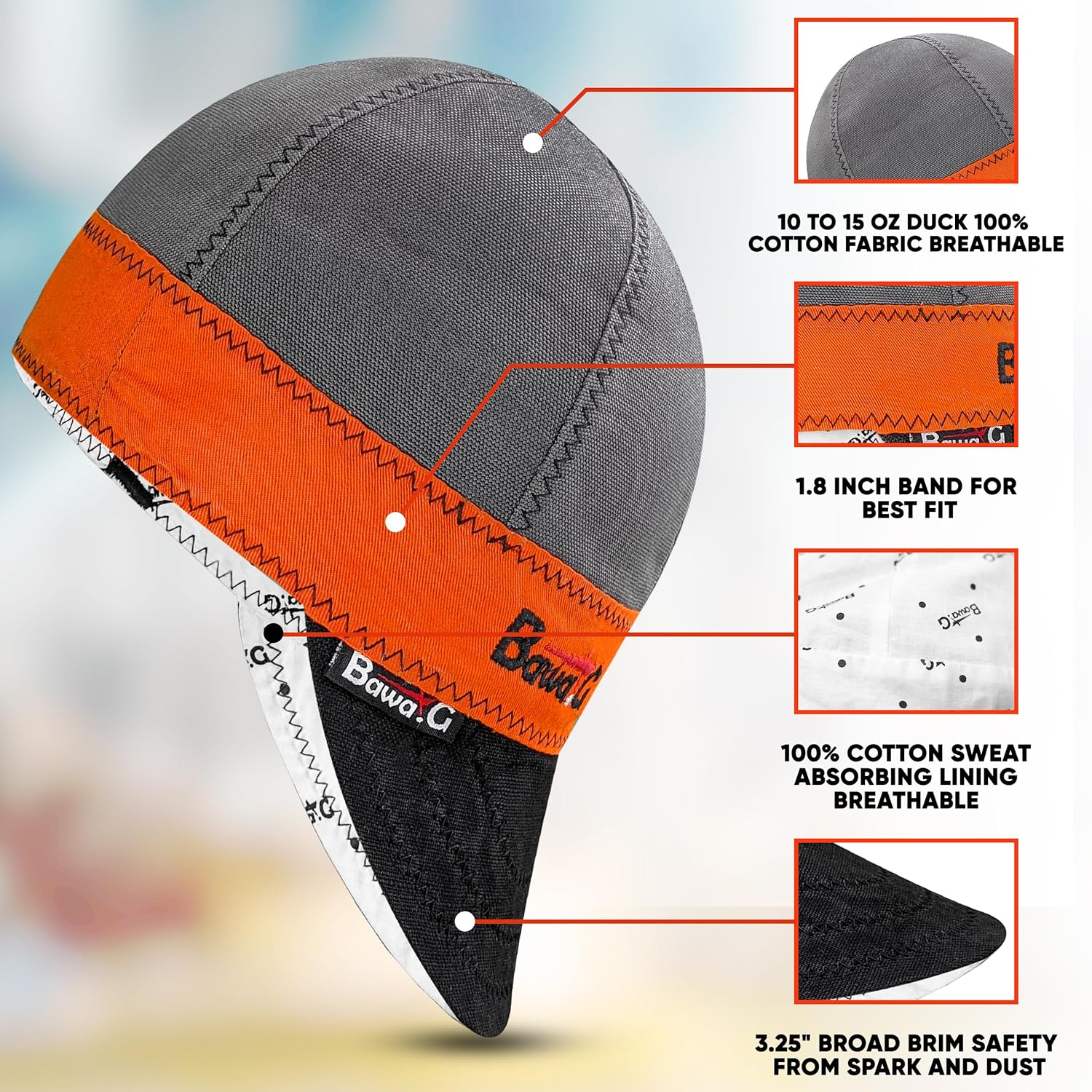 Detailed view of the Bawa.G Welding Cap