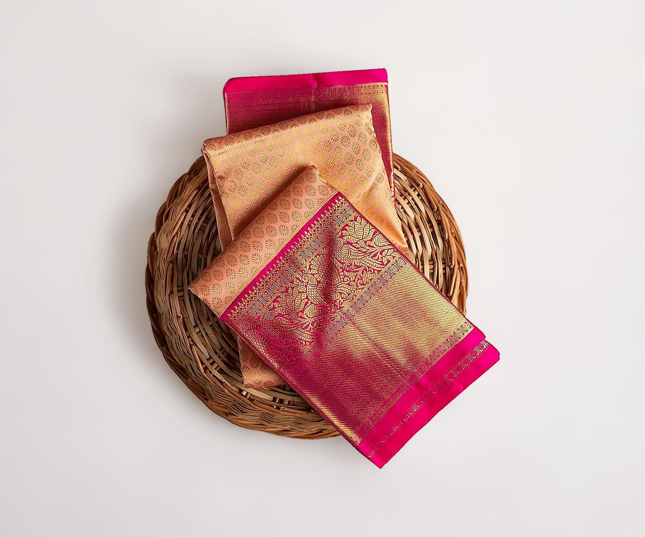 Women's kanjivaram Kanchipuram Silk Traditional Saree With Uns-titched Blouse Piece