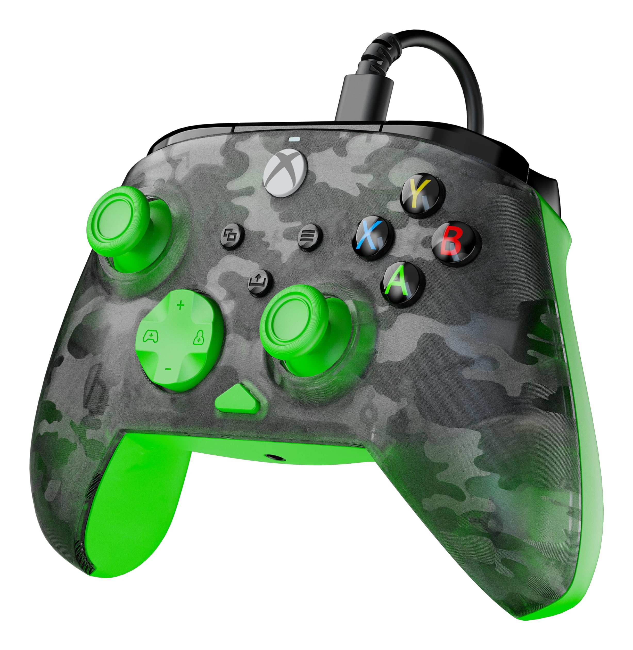 Turtle Beach Rematch Core Camo noir/vert - Manette de jeu filaire - Licence Xbox Series XS, Xbox One et PC - touches audio, moteurs de vibration et gâchettes d'impulsion, câble de 3 m