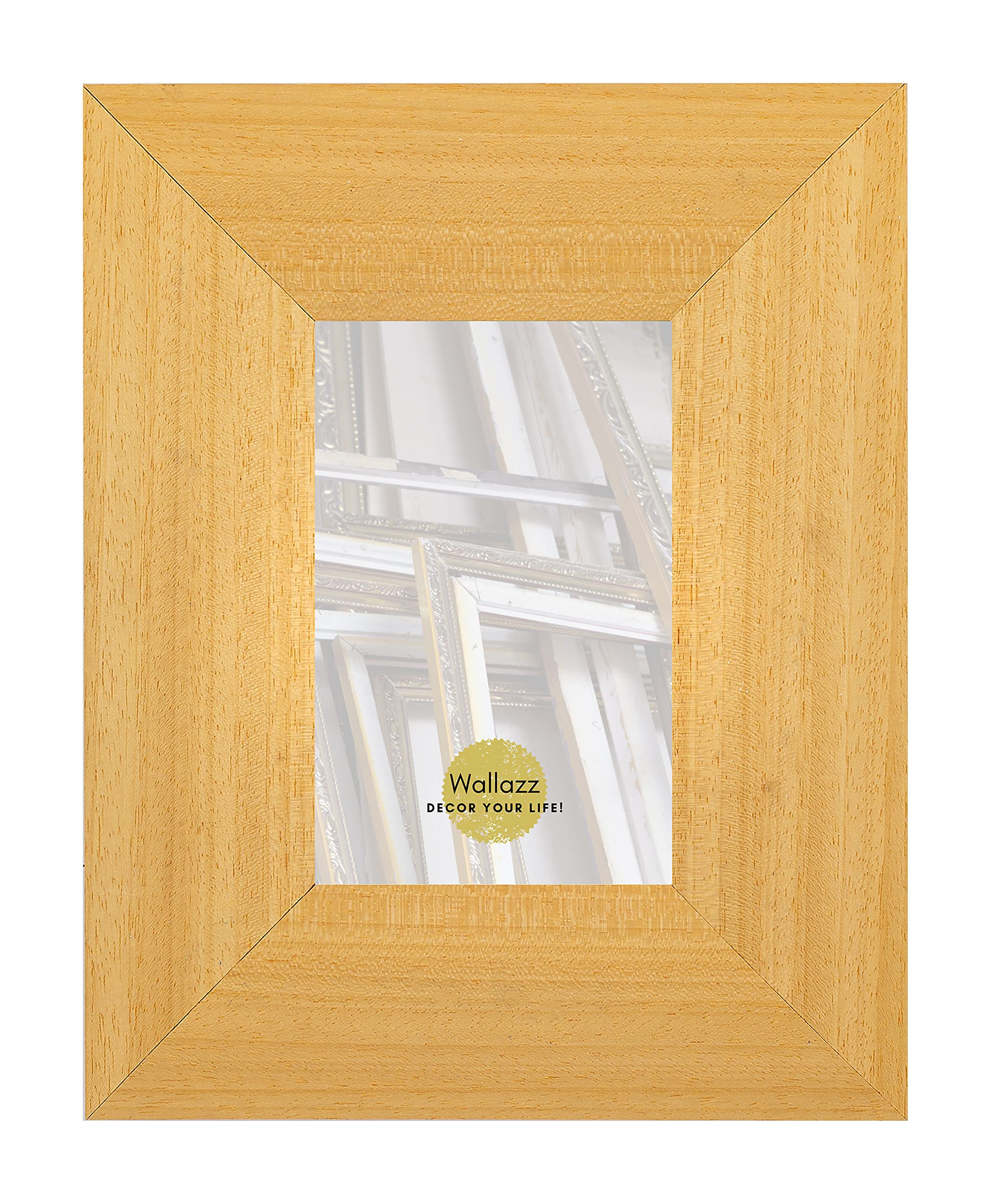 Wallazz Cornice Portafoto in Legno Pregiato Grezzo Certificato FSC® - Made in Italy - Vetro Sintetico Infrangibile Crilex - Design Italiano e Qualità Artigianale, 50x60cm Naturale