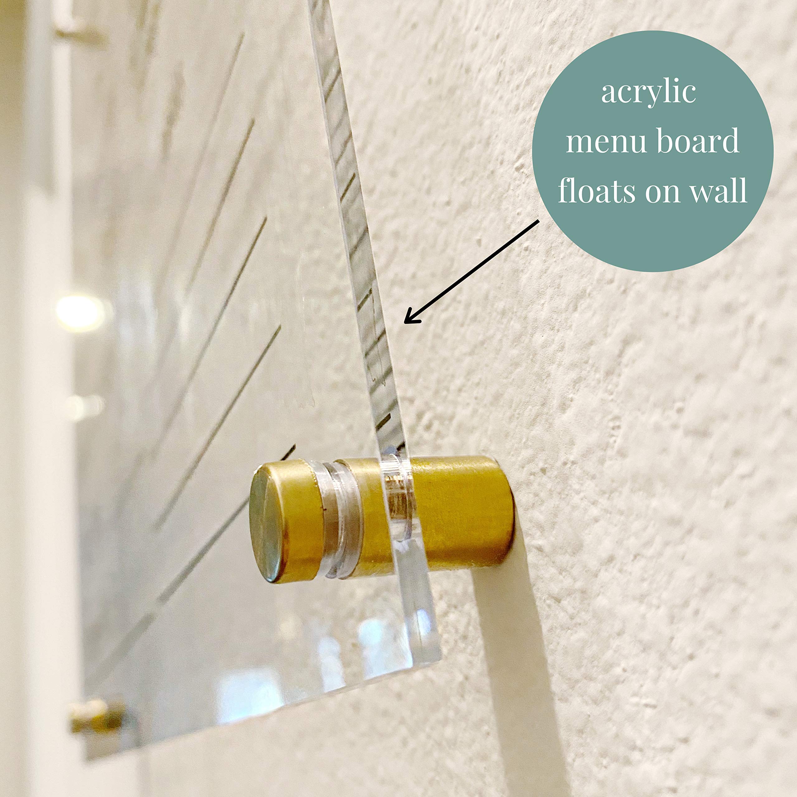 Acrylic Menu Board for Kitchen Dry Erase Weekly Meal Planner and