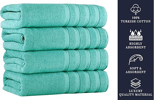 Miniatura 5 de Classic Turkish Towels - Juego de toallas de baño de 4 piezas para hotel o spa, resistentes y de secado rápido, fabricadas con 100% algodón turco,