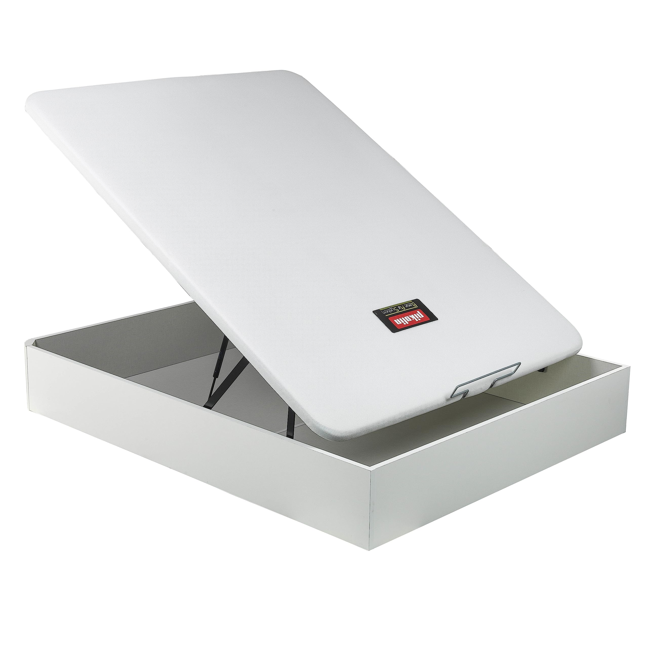 PIKOLIN Pack Colchón Wow, Muelles Ensacados 27cm + Canapé Abatible Blanco + 2 Almohadas Fibra con Entrega, Montaje Dentro del Domicilio y Retirada de Colchón y Base Usada Incluido, 135x190