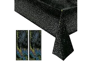 2 Pcs Black Holographic Laser Tablecloth for Fortnite Parties Table Decoration Supplies