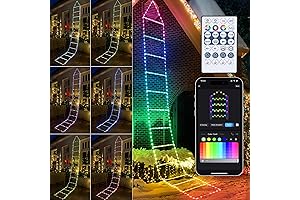 Toodour 10ft LED Christmas Ladder Lights Smart RGB Bluetooth Xmas Lights