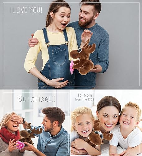 Miniatura 4 de DolliBu Feliz Día de la Madre Super Suave y Brillante Ojo Grande Peluche de Peluche de Peluche con Corazón Rosa Mensaje para la Mejor Mamá, Abuela,