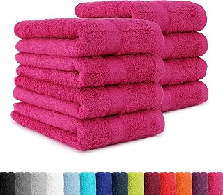 Hand Towel Set In Many Colours - 8 Hand Towels 50 x 100 cm - Magenta Colour