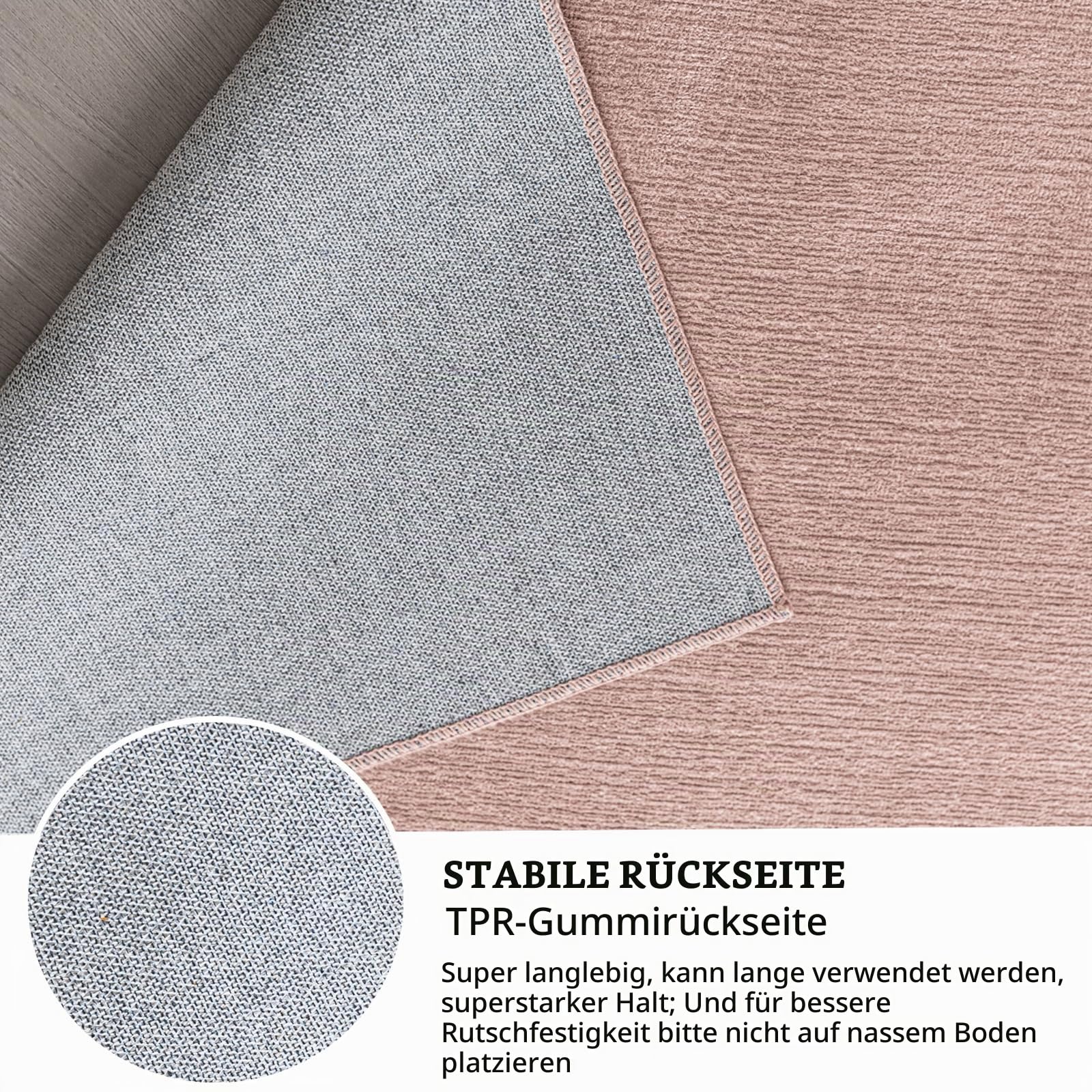 120x160cm Waschbar Kurzflor Rosa Teppiche für Mädchen Schlafzimmer