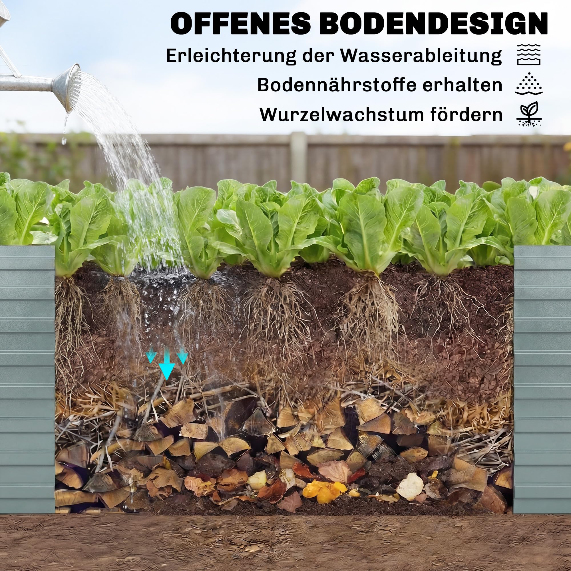 Outsunny Hochbeet aus Verzinktem Stahl, 2er Set 180 x 90 x 60cm Silber