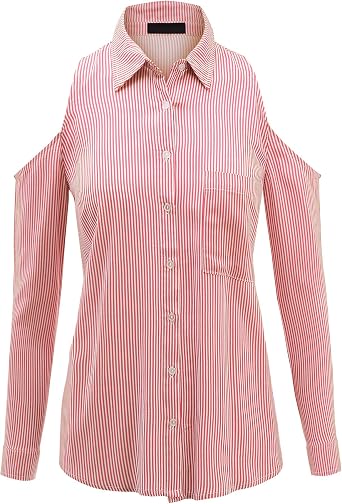 Amazon.com: Camiseta de manga larga para mujer con botones y hombros  fríos., S : Ropa, Zapatos y Joyería