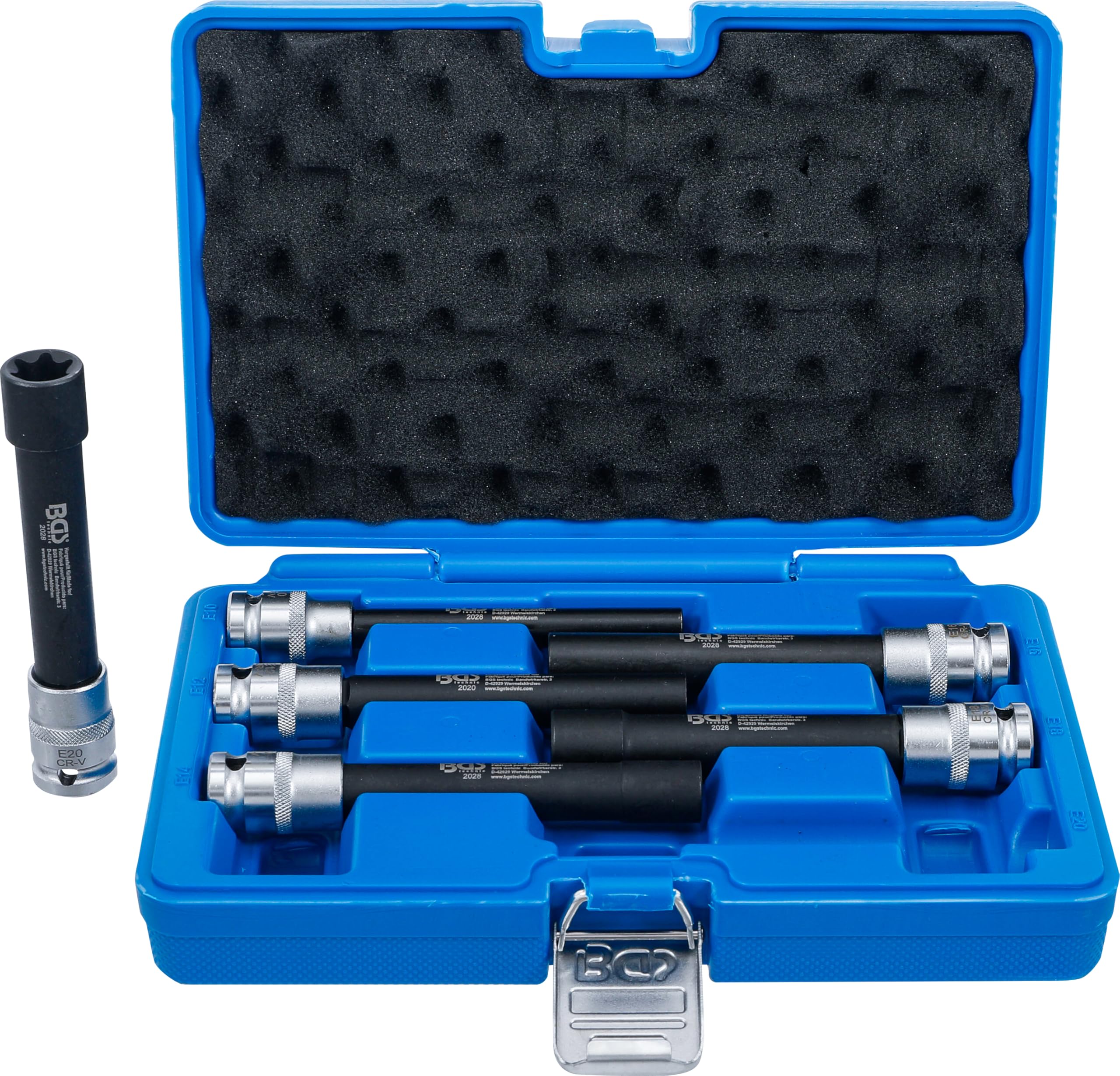 BGS 2028 | Juego de llaves de vaso E-Torx, extra largas | entrada 12,5 mm (1/2") | E10 - E20 | 6 piezas