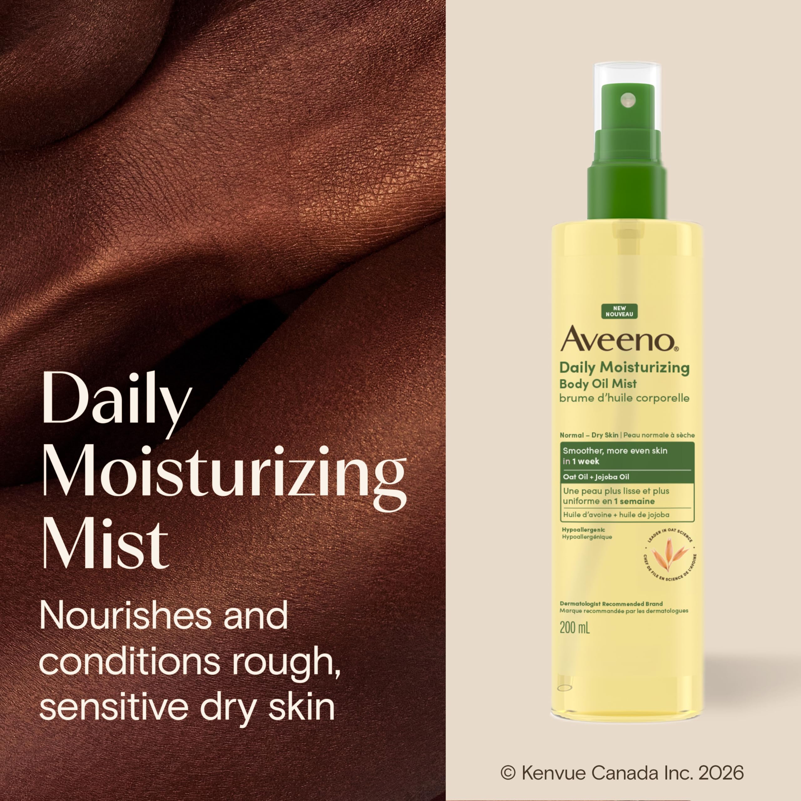 Aveeno Daily Moisturizing Oil Mist with Oat & Jojoba Oil, 200mL
