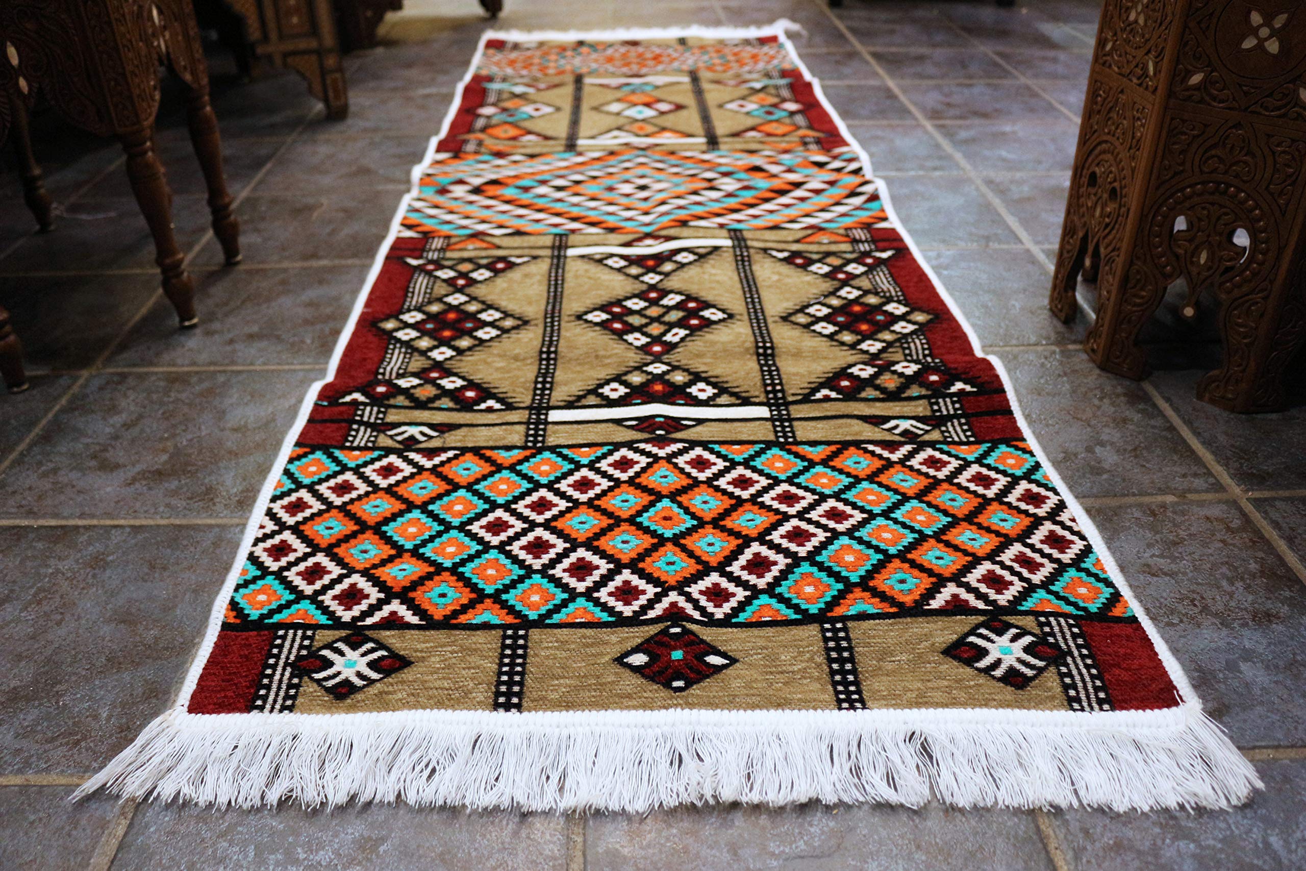 Camino de Alfombra de El Orient Elessar de 65 x 200 cm Kelim con flecos