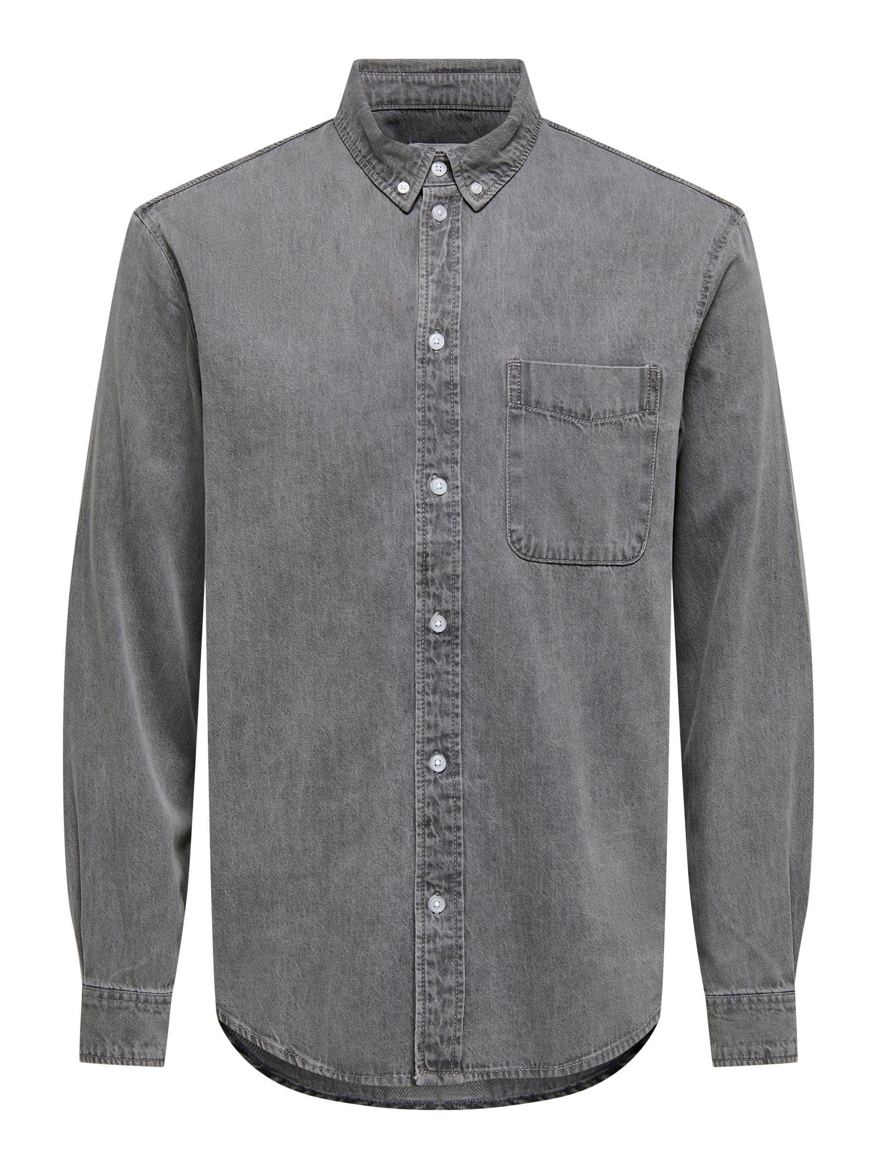 Only & Sons Onsorson Regular Yfm DNM Shirt Noos, Denim Grigio Chiaro, XL Uomo