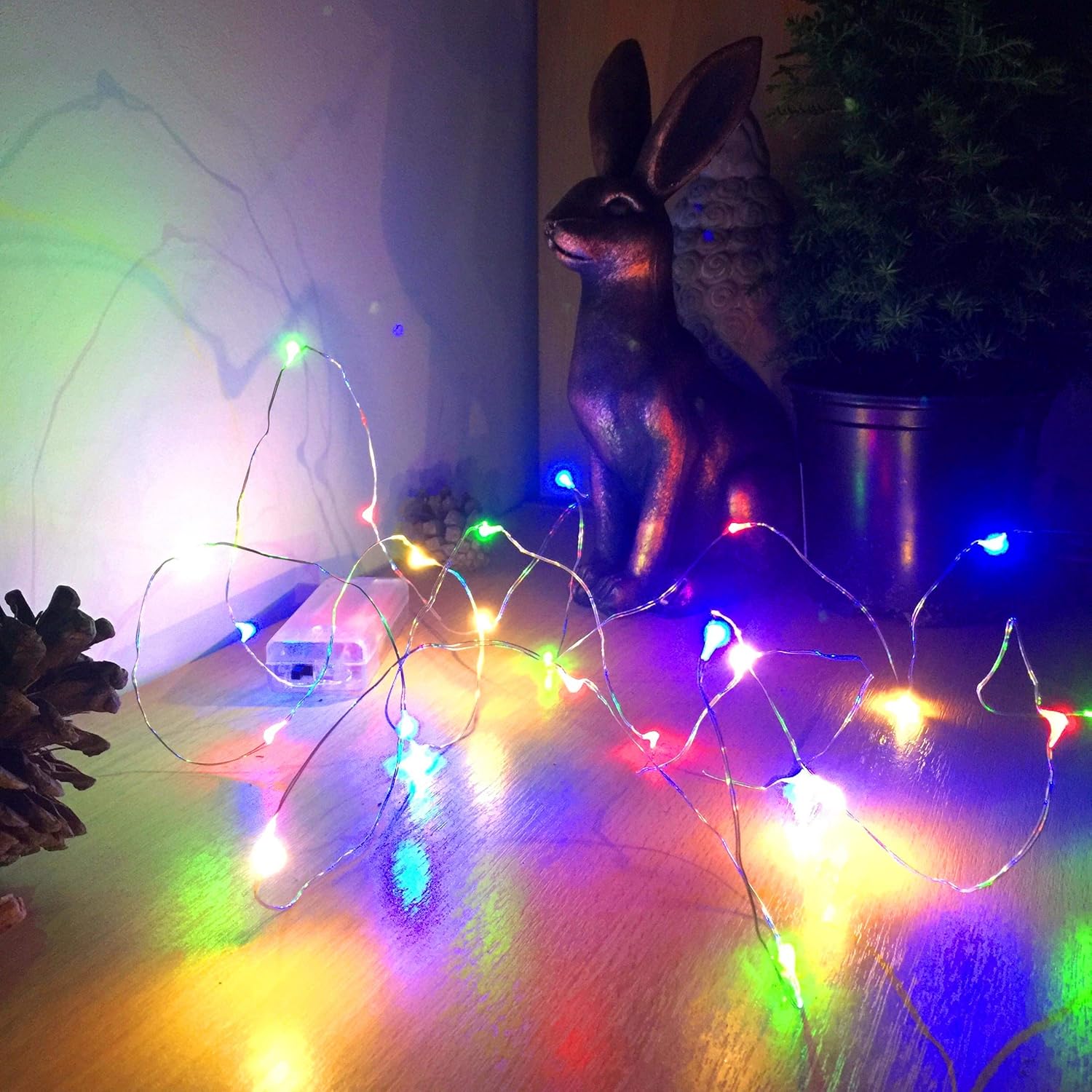 Easy Plants 25 String LED MultiColour Starry String Lights on 2.4M Silver Wire, Fairy Lights