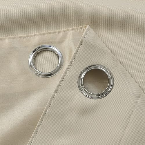 Miniatura 10 de GYROHOME Cortinas extralargas de lujo de 12 pies de largo, cortinas de seda sintética de 2 pisos para techos altos, reducción de ruido, aislamiento