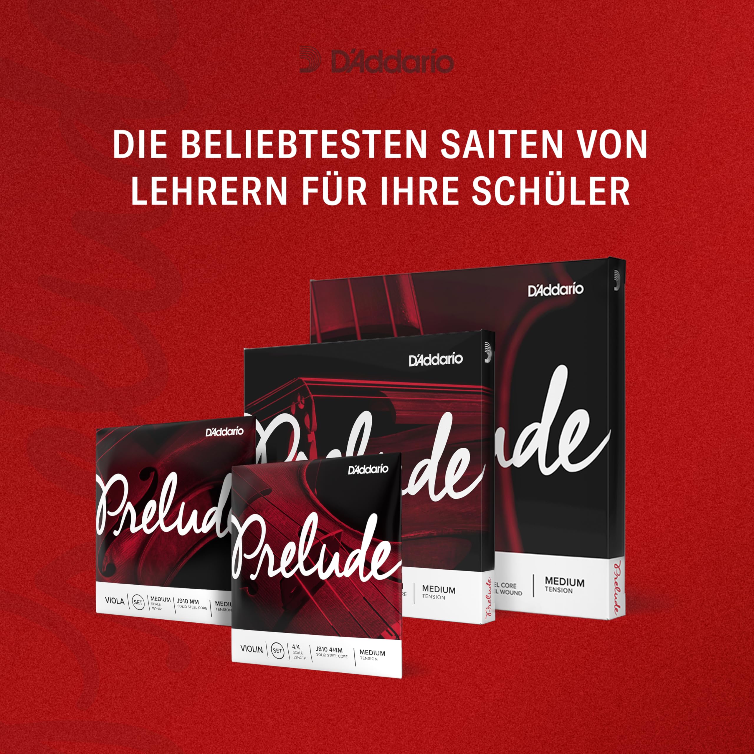 D'Addario J610-3/4M Stainless Steel Prelude Kontrabass Saitensatz Kohlefaserstahl/Nickel 3/4 Medium