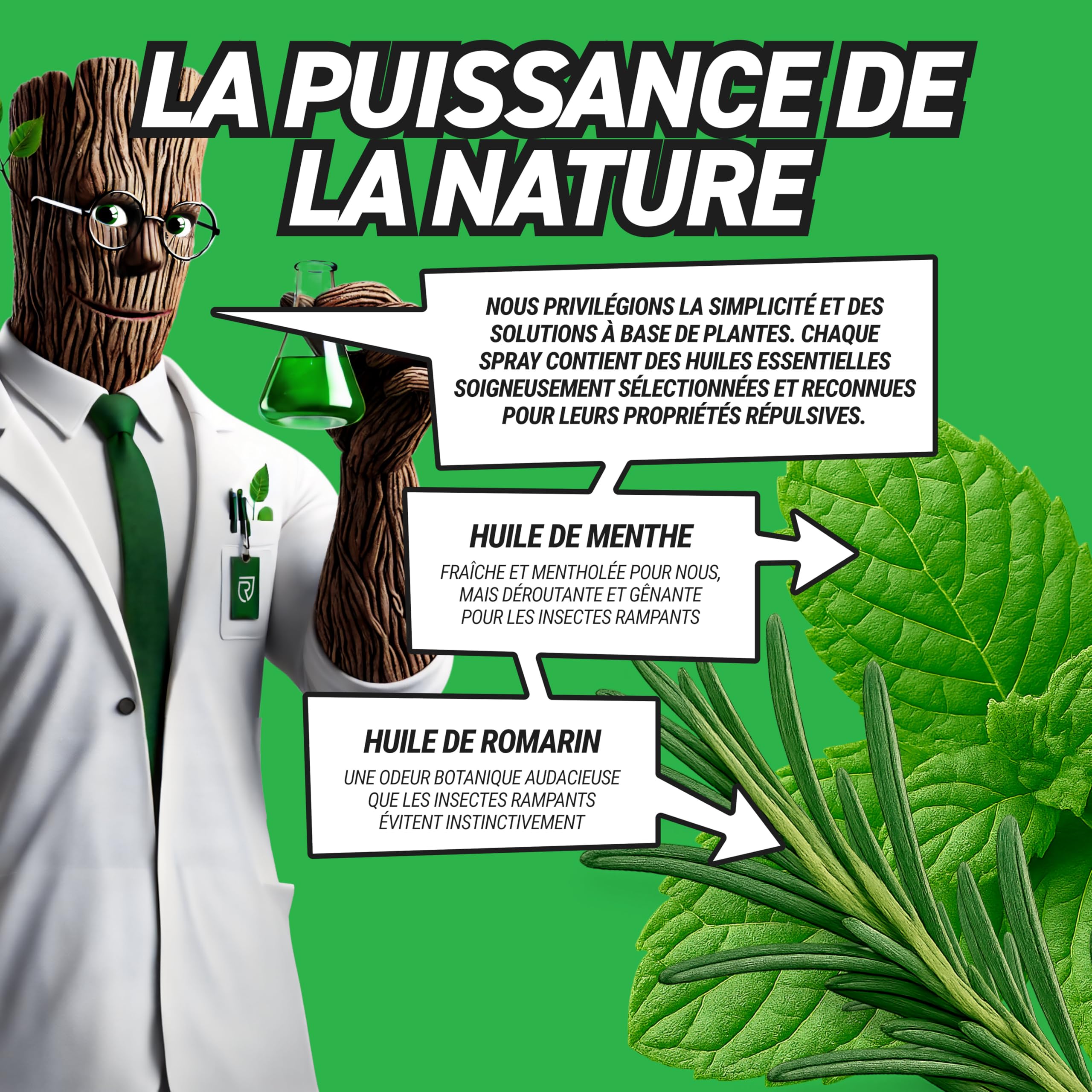 RepellShield® Barrage aux Insectes Rampants -0,5L- Prêt à l'Emploi - Non Tachant, Parfum Naturel Botanique - Usage Intérieur & Extérieur - Barrière à Insectes Multi-Usage aux Huiles Essentielles