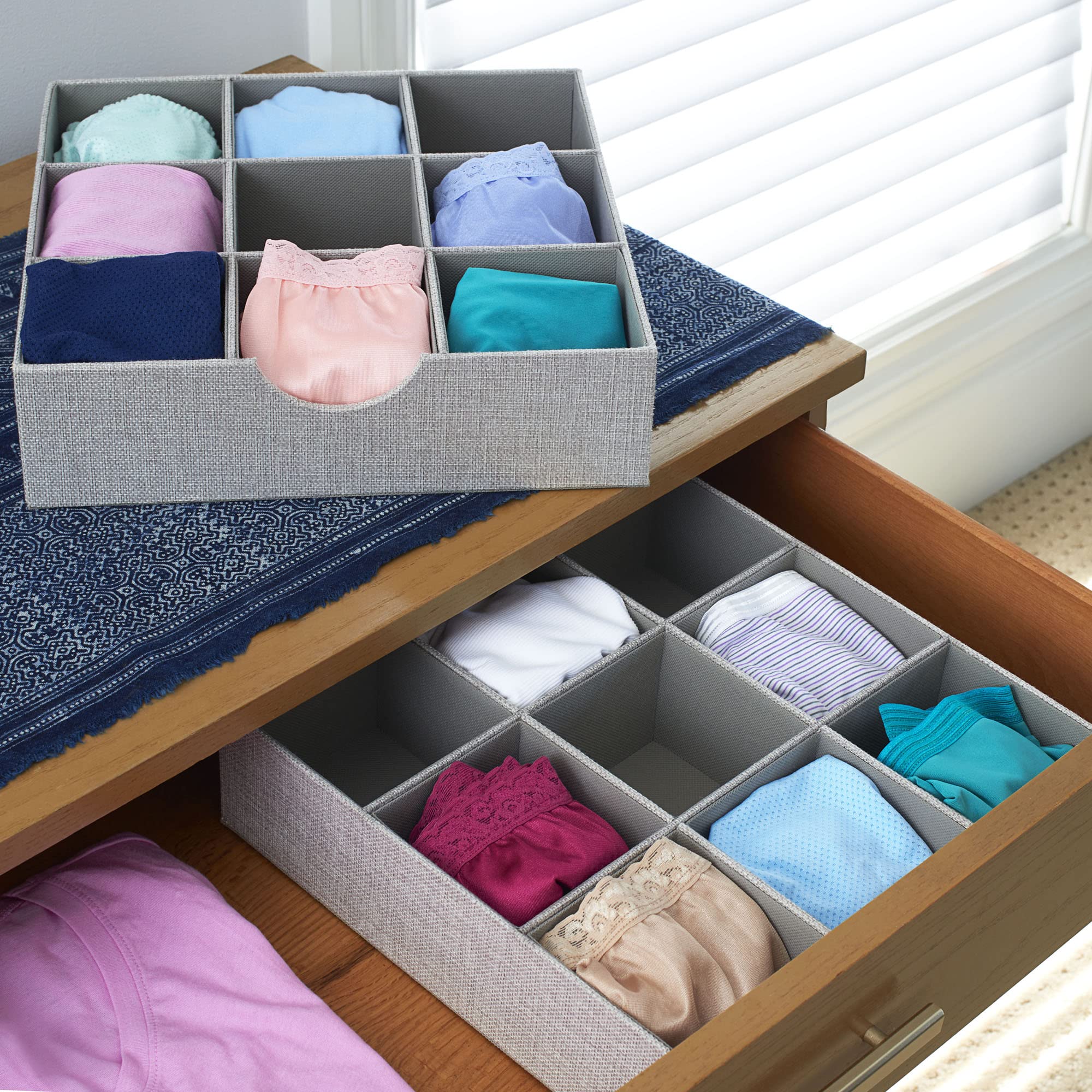 Household Essentials, Vassoio organizer per cassetti grigio confezione da 2