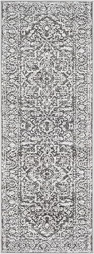 Miniatura 3 de Mark&Day - Alfombra Bowen tradicional de 3 x 12 pies, color gris y blanco, beige, para pasillo, cocina, dormitorio o sala de estar (2 pies 7