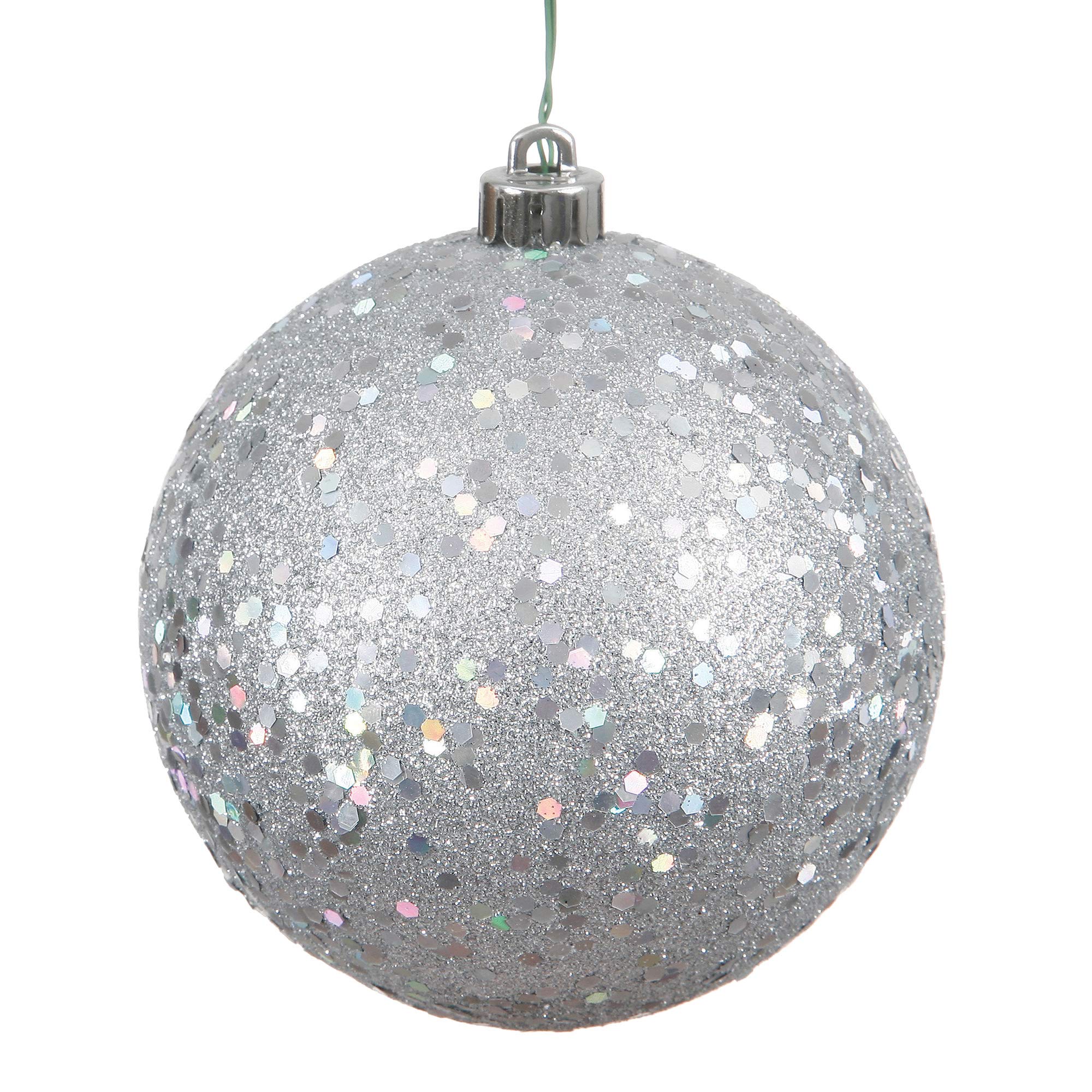 Vickerman Candy Acabado sin Bola Decorativa de Navidad inastillable, Plateado, 10,16 cm