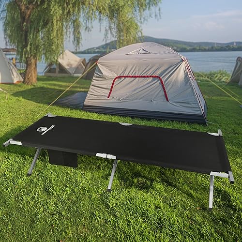 Miniatura 6 de Wakeman Outdoors - Cuna de campamento plegable portátil - Cuna de dormir 600D para adultos con marco de acero (negro)