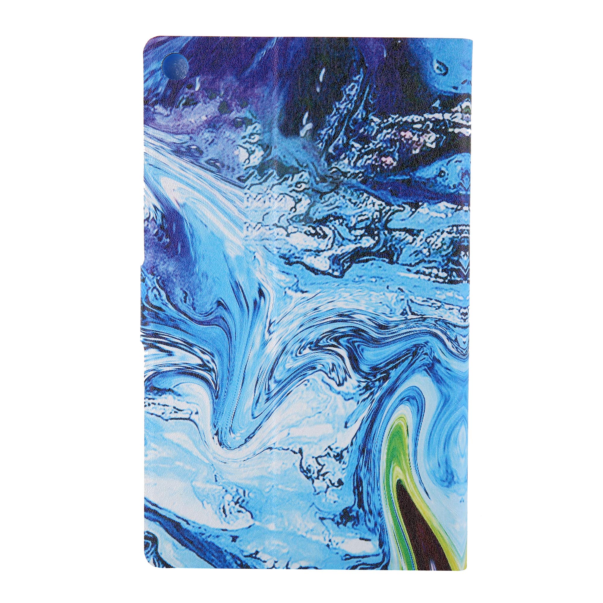 LCHDA Case for Amazon Fire HD 10 Tablet (9th / 7th Generation, 2019/2017 Released), Slim Lightweight Flip Smart Shell PU Leather Shockproof Protective Cover with Auto Wake/Sleep - Blue Turbulence