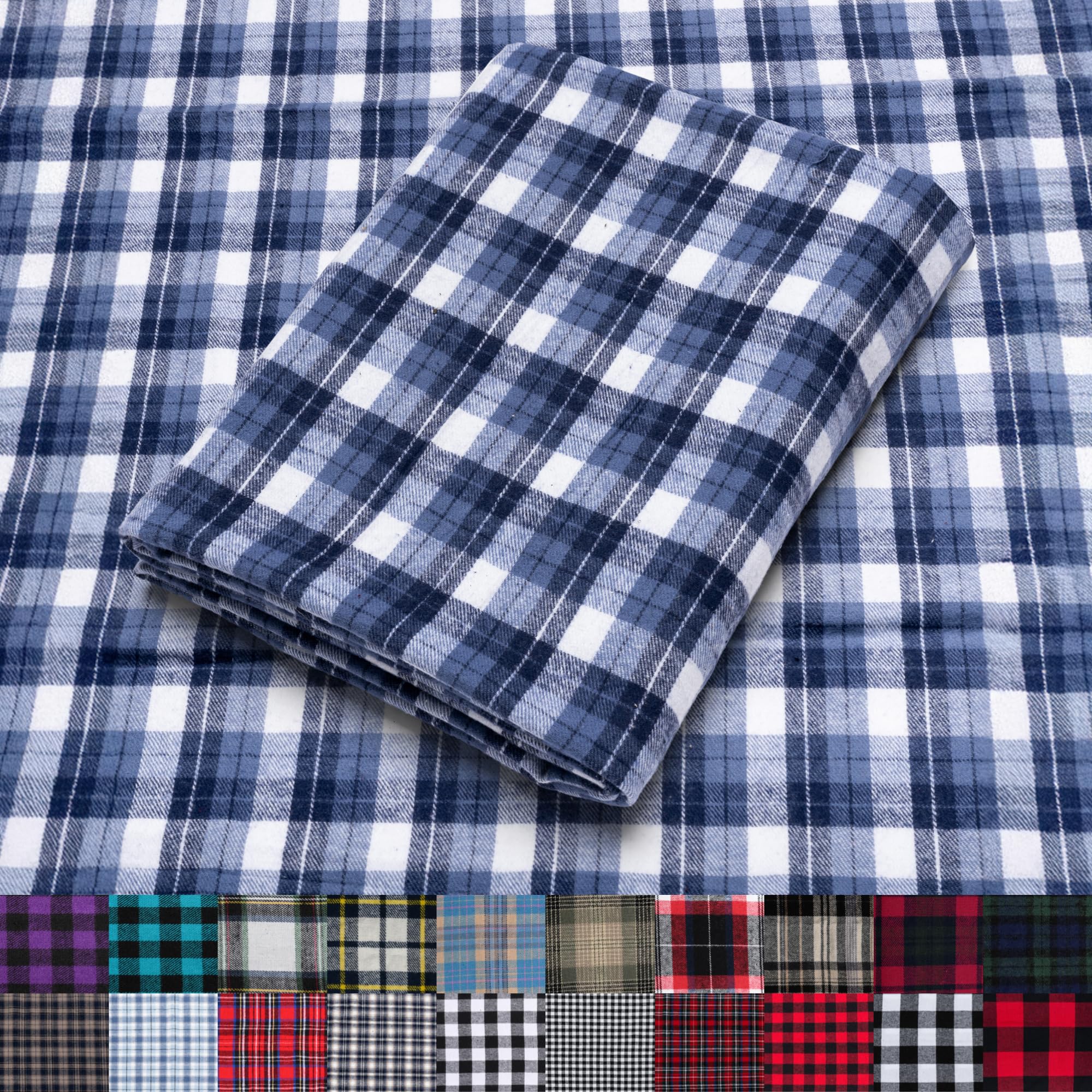 Pico Textiles 1 Yard Blue and Green Blackwatch Tartan Plaid Flannel Fabric - 60" Wide - 100% Cotton - Sold by The Yard - for Shirts, Scarves, Pajamas & Receiving Blankets — view 67