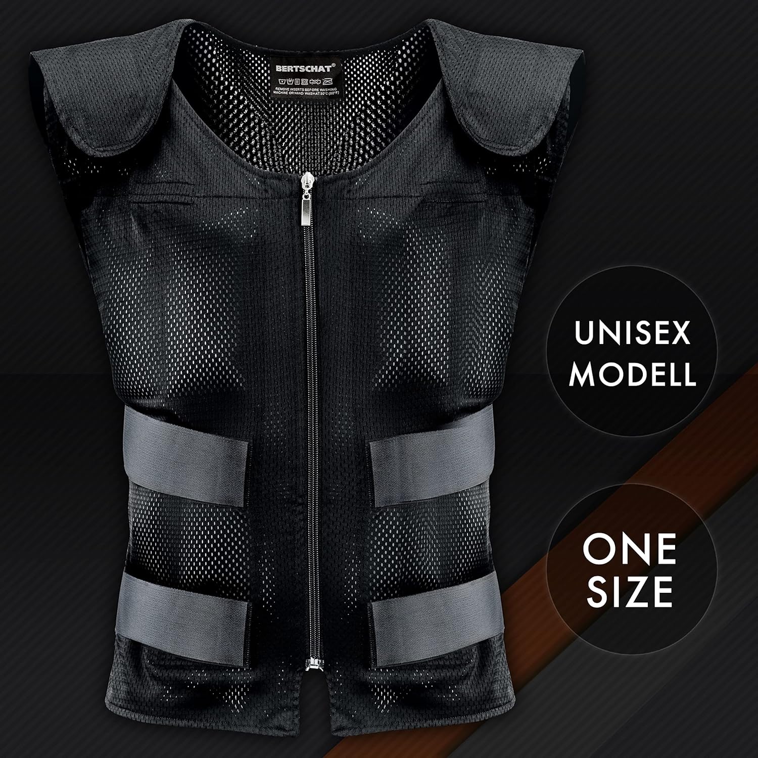 BERTSCHAT Pro Cooling Vest, indicating it is a unisex model and one size fits most