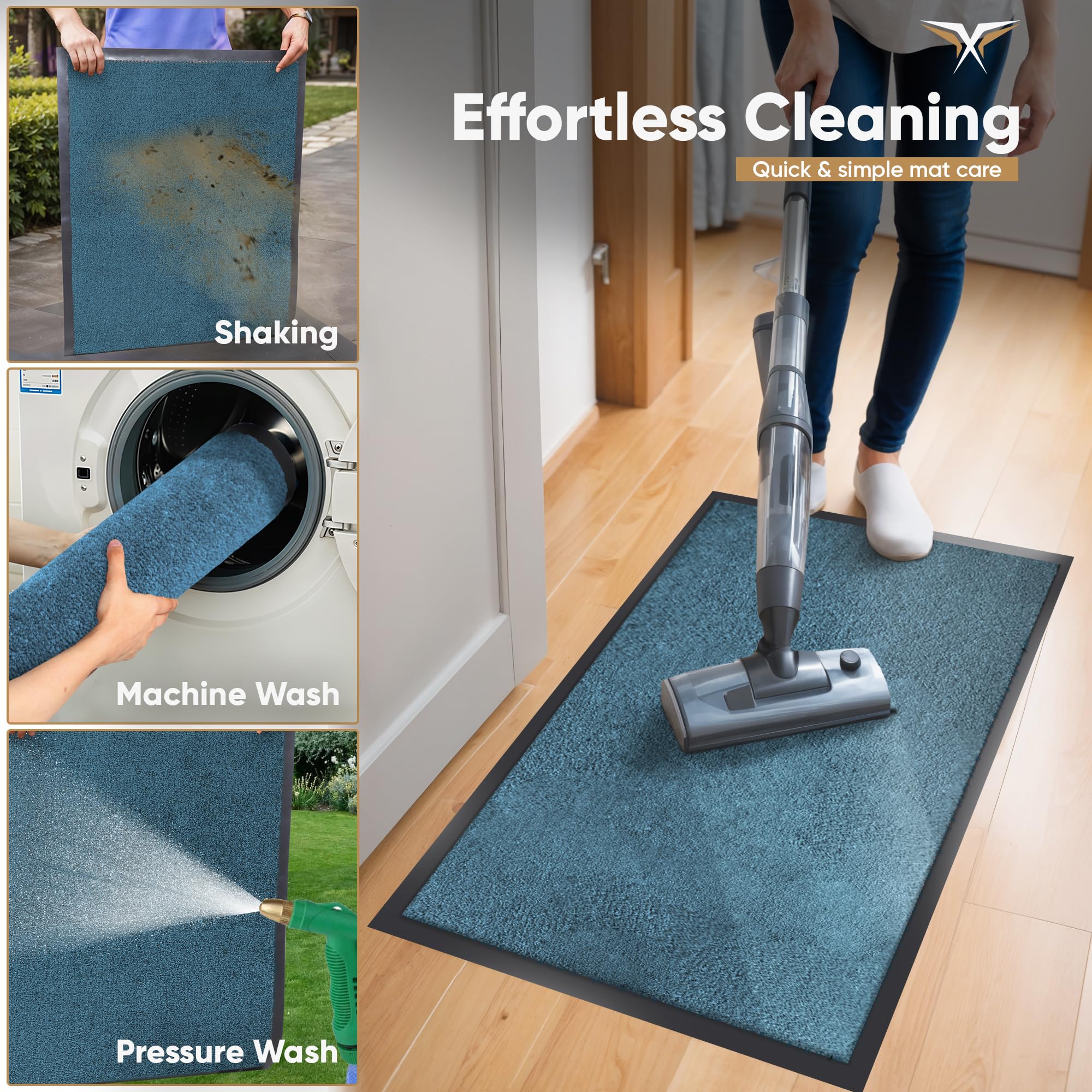 Lexell Non-Slippery Heavy Duty Door Mats, Large & Stylish Washable Rubber Doormats for Indoor & Outdoor - Image 4