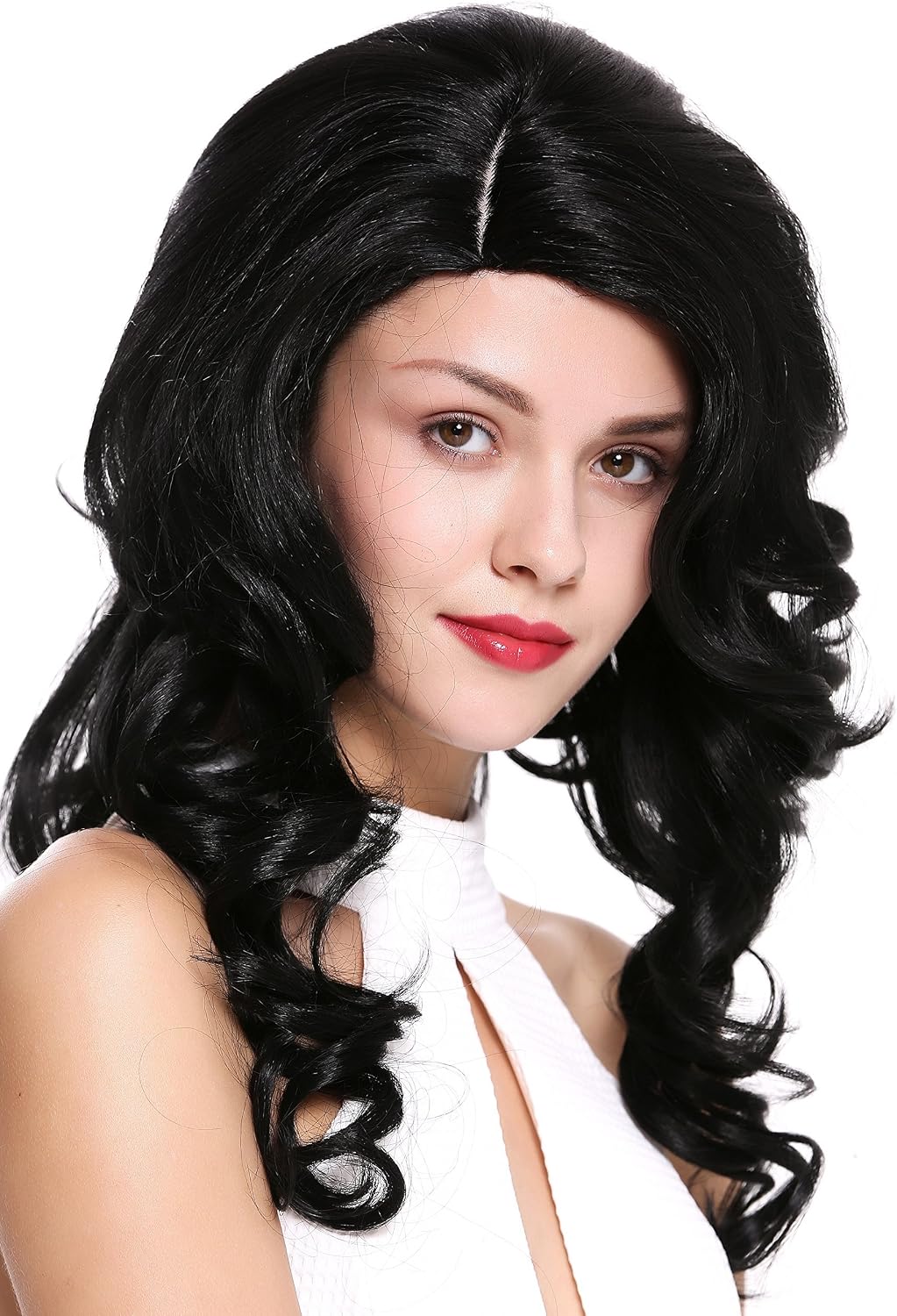 WIG ME UP - DW1948-220-1 Lady Quality Wig long wavy parting teased volume black Diva 20inch, deep black - Image 3