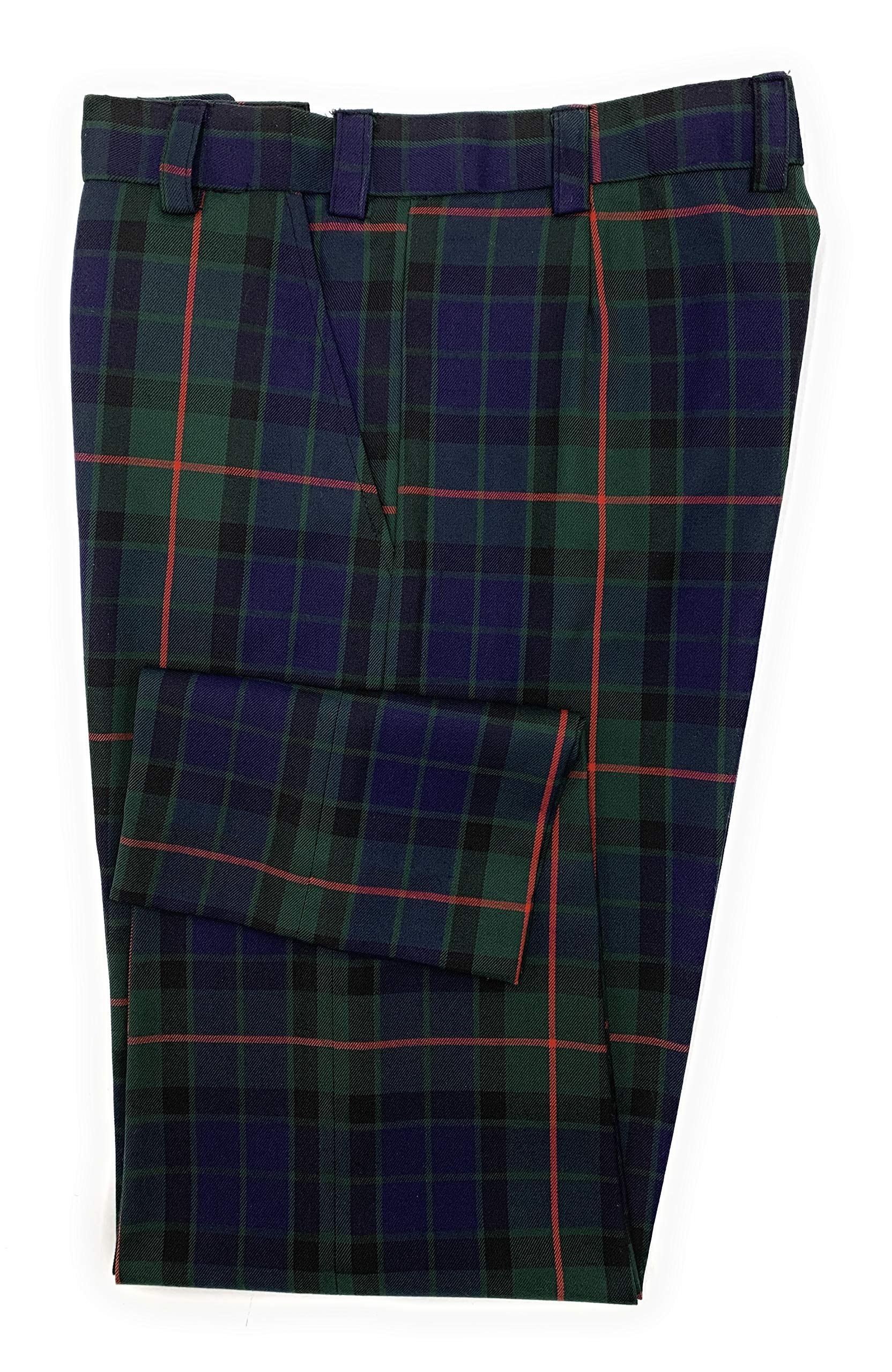 Tartan Tweeds Men's Gunn All Season Traditional Tartan Trousers Comfort Stretch Fit Waistband (42W / 31L)