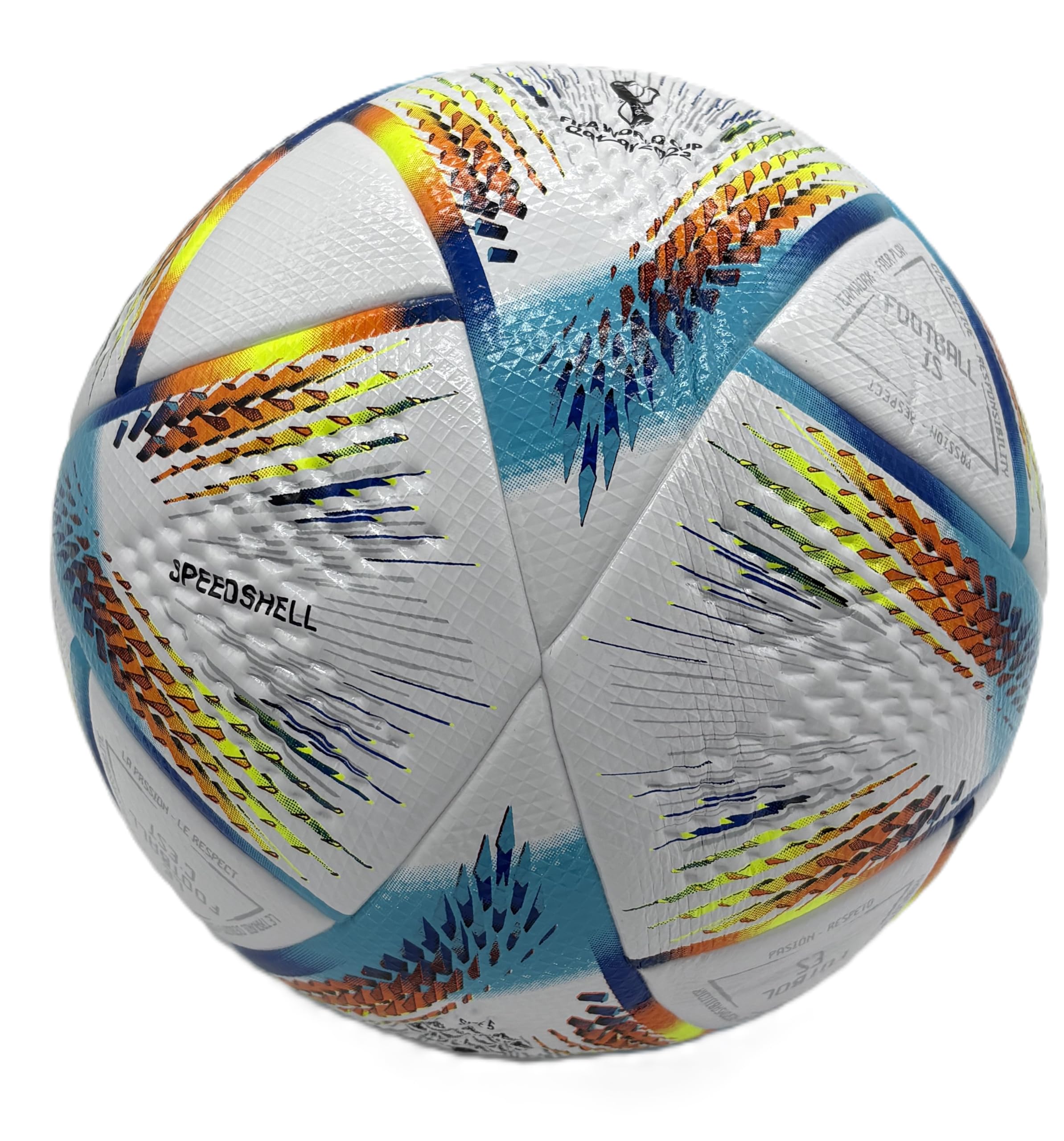 World Cup Quality Soccer Ball Size 5 Thermally Bonded Match Ball with Seamless Stitching- Official Match Weight- Long Lasting Professional High Grade PU Leather- Pelota de Futbol- USA