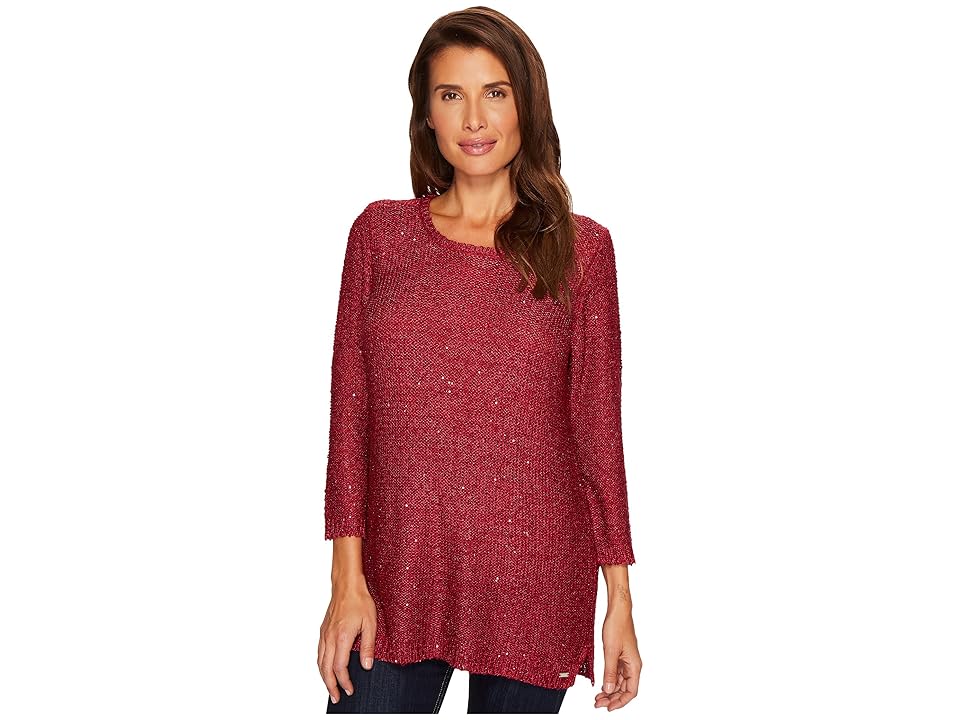 

FDJ French Dressing Jeans Scoop Neck Sparkle Sweater (Ruby Red) Women's Sweater