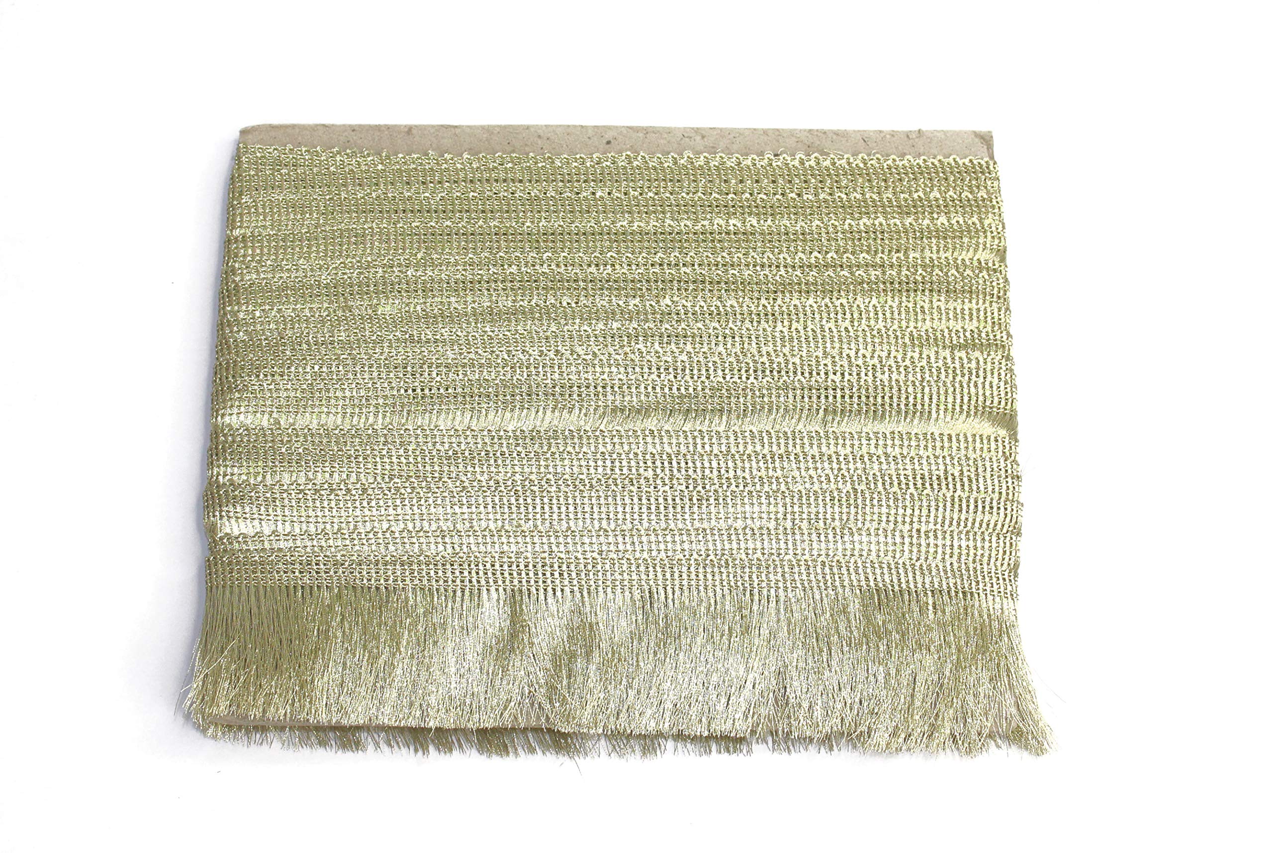 Sei Bella Gota Patti Lace, Kiran Patti lace Border for Dupatta, Chunri, Fringe Lace, Tassel Lace for Saree, Lehenga, Garara, Blouse, Dupatta, Dresses, Saree, Craft Material (Light Gold)