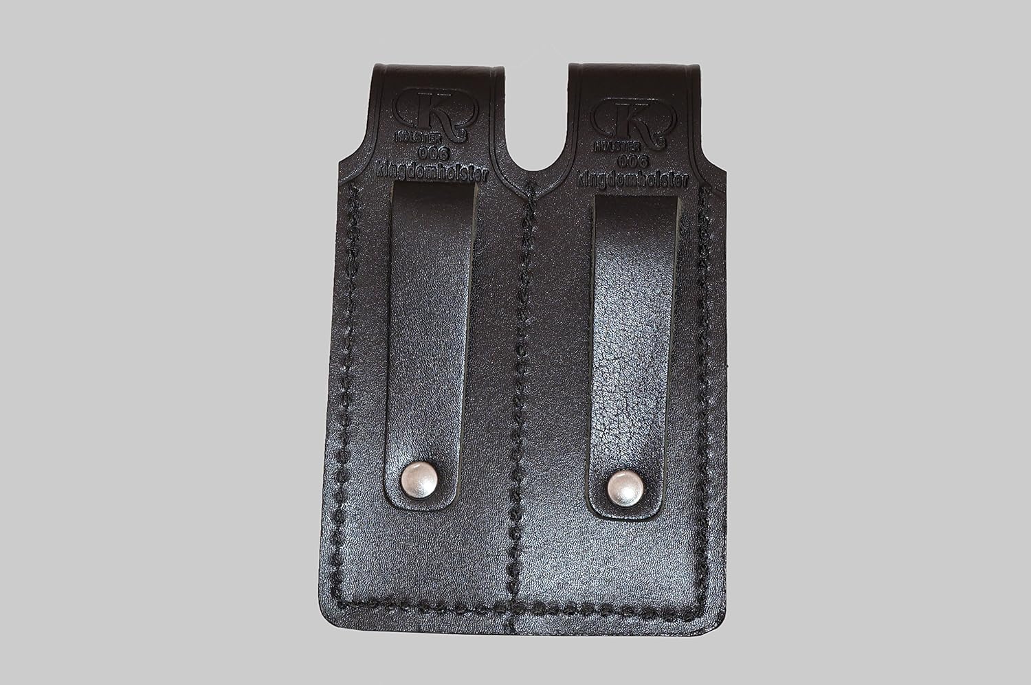 K092 Leather Double Magazine Pouch/Carrier/case for Glock 17 19 22 23 Handmade! (Black)