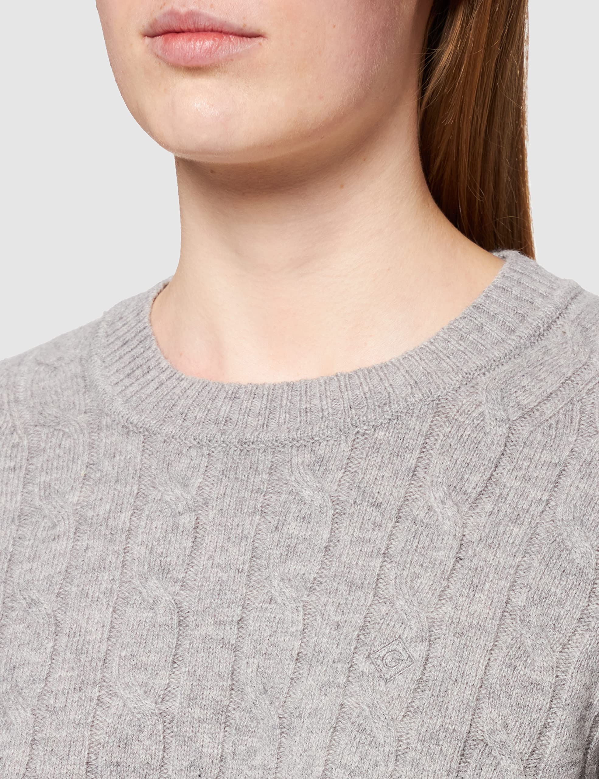 GANT Damen D2. Lambswool Cable C-Neck Pullover