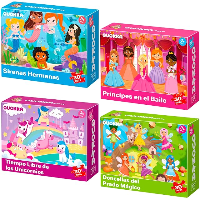 Puzzle para Niños de 3 a 4 Años - 4 Puzzles para Niños de 5 a 6 Años