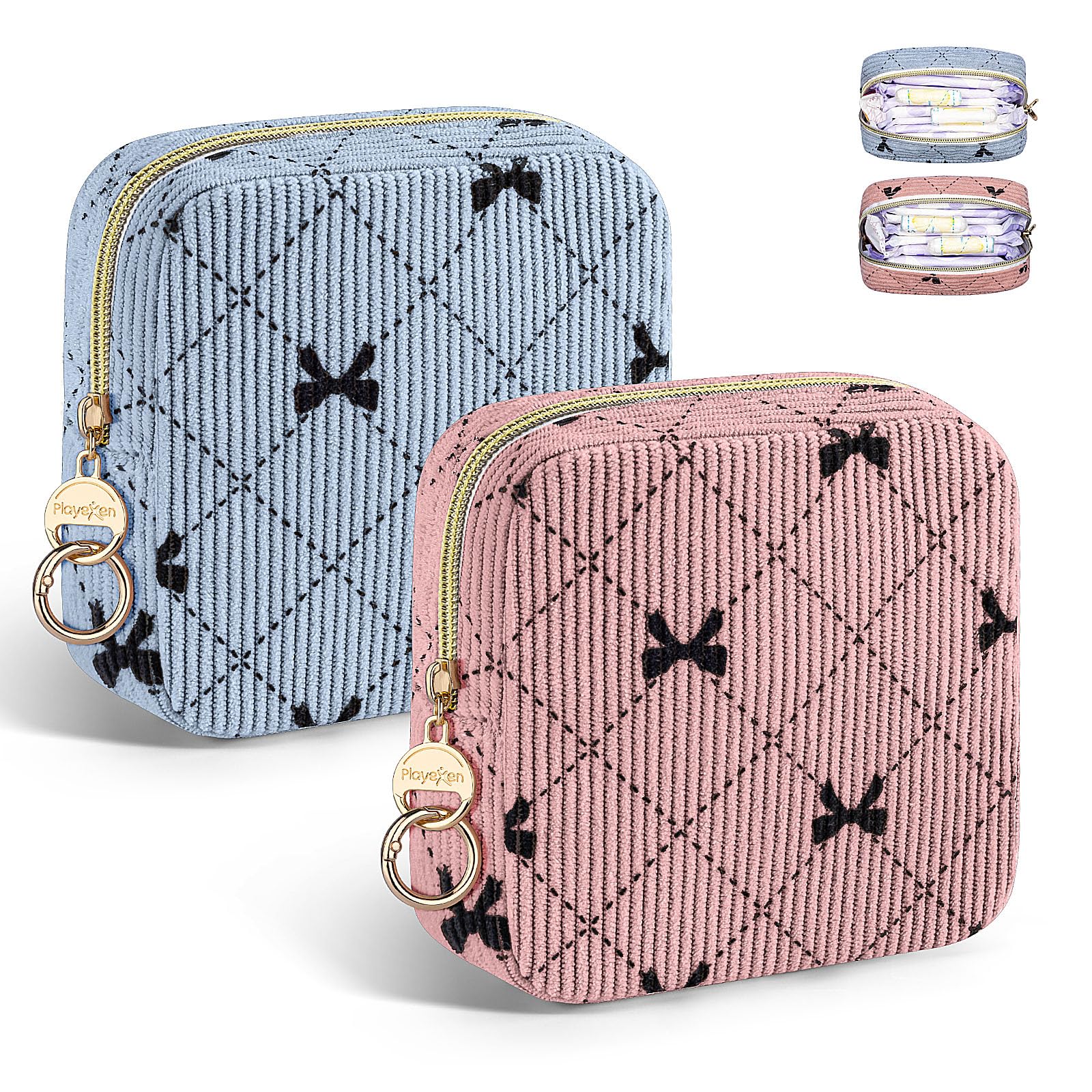 2 Piezas Neceser Compresas Pequeño Bolso de Almacenamiento Neceser para Compresas Algodon Tampones Bolsa Menstrual con Cremallera de Servilletas Sanitarias Bolsas Regalo para Adolescentes Niñas Mujer — view 39