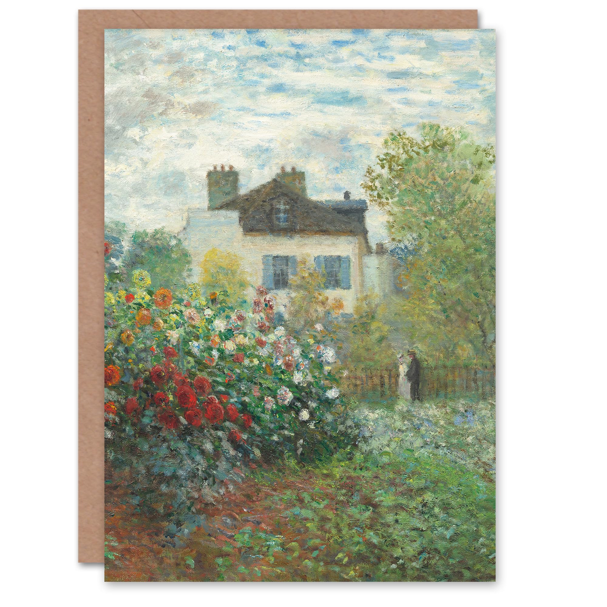 Artery8 Claude Monet Art Card Corner of the Garden with Dahlias