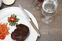 Vista 2 de Fortessa Cuchillo de carne dentado provenzal, 9.25 pulgadas, mango de madera clara, juego de 6