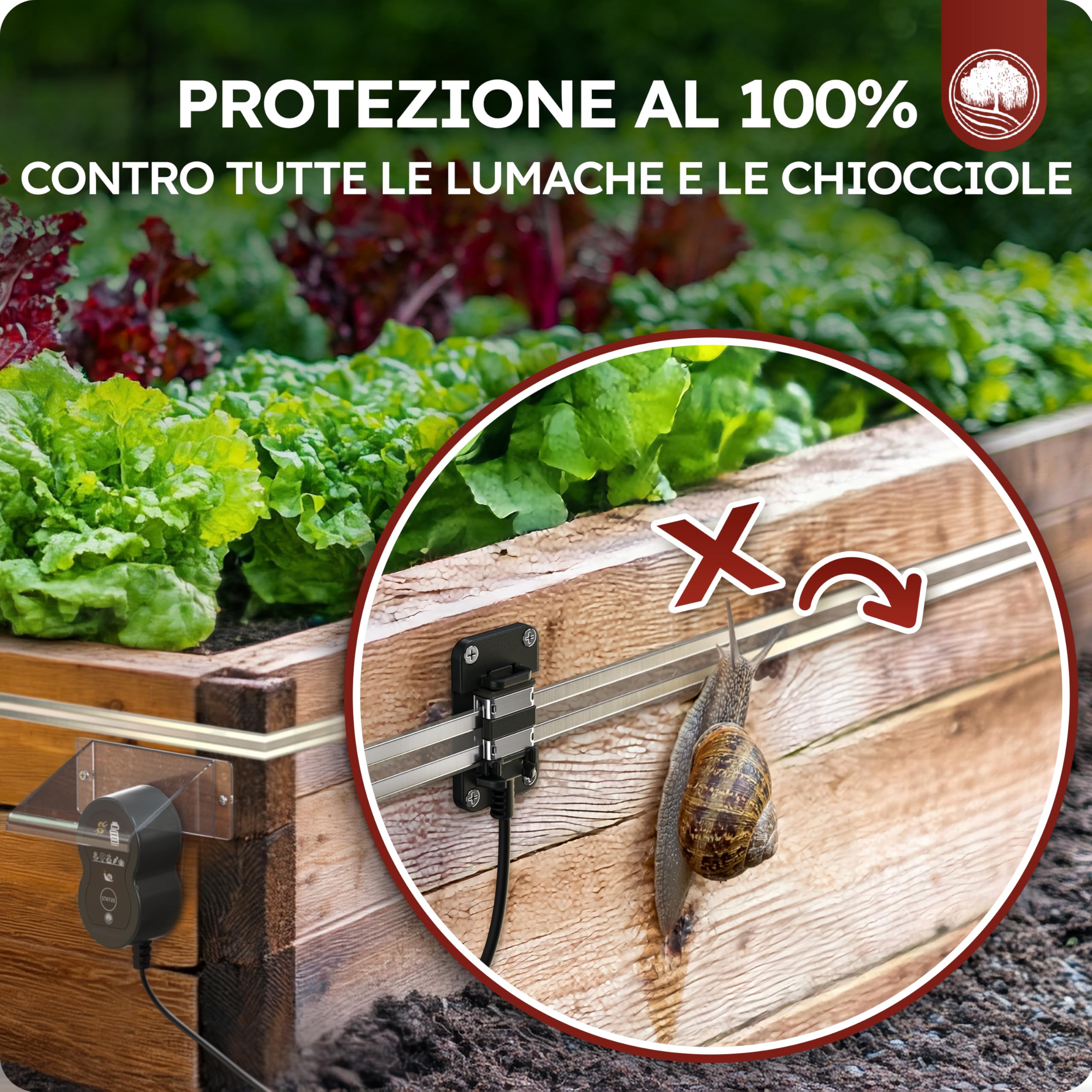 WEIDEBACH® Recinzione elettrica per lumache, set completo da 10 m, protezione contro lumache, aiuole rialzate, recinti per lumache, barriera per lumache, nastro in rame, alternativa, snailstop, lunga