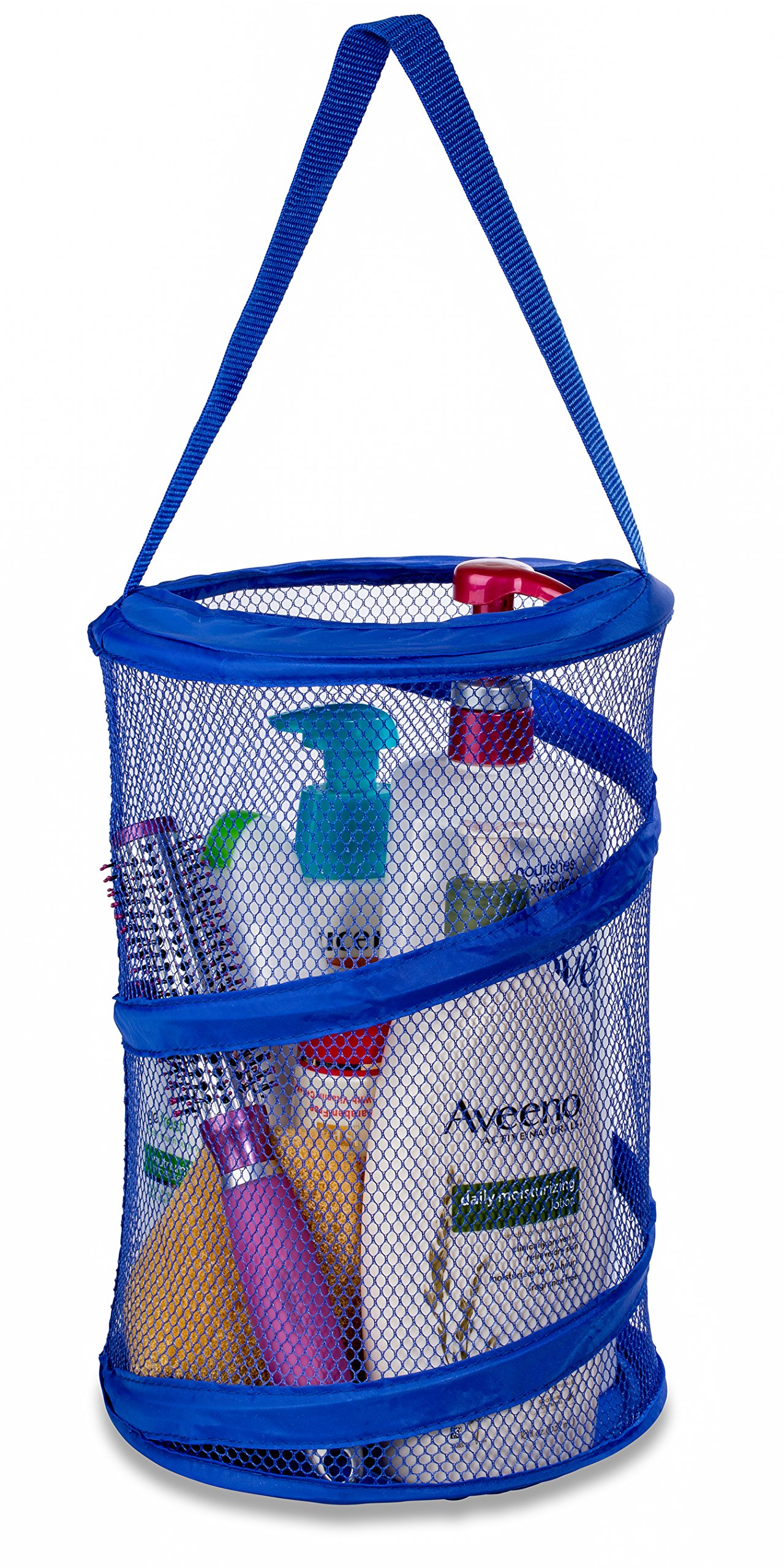 Handy Laundry Foldable Shower Caddy - Collapsible, Portable, Drainage Hole, Carry Handle, Large Compartments. Great Organizer for Camp, Travel, Gym,