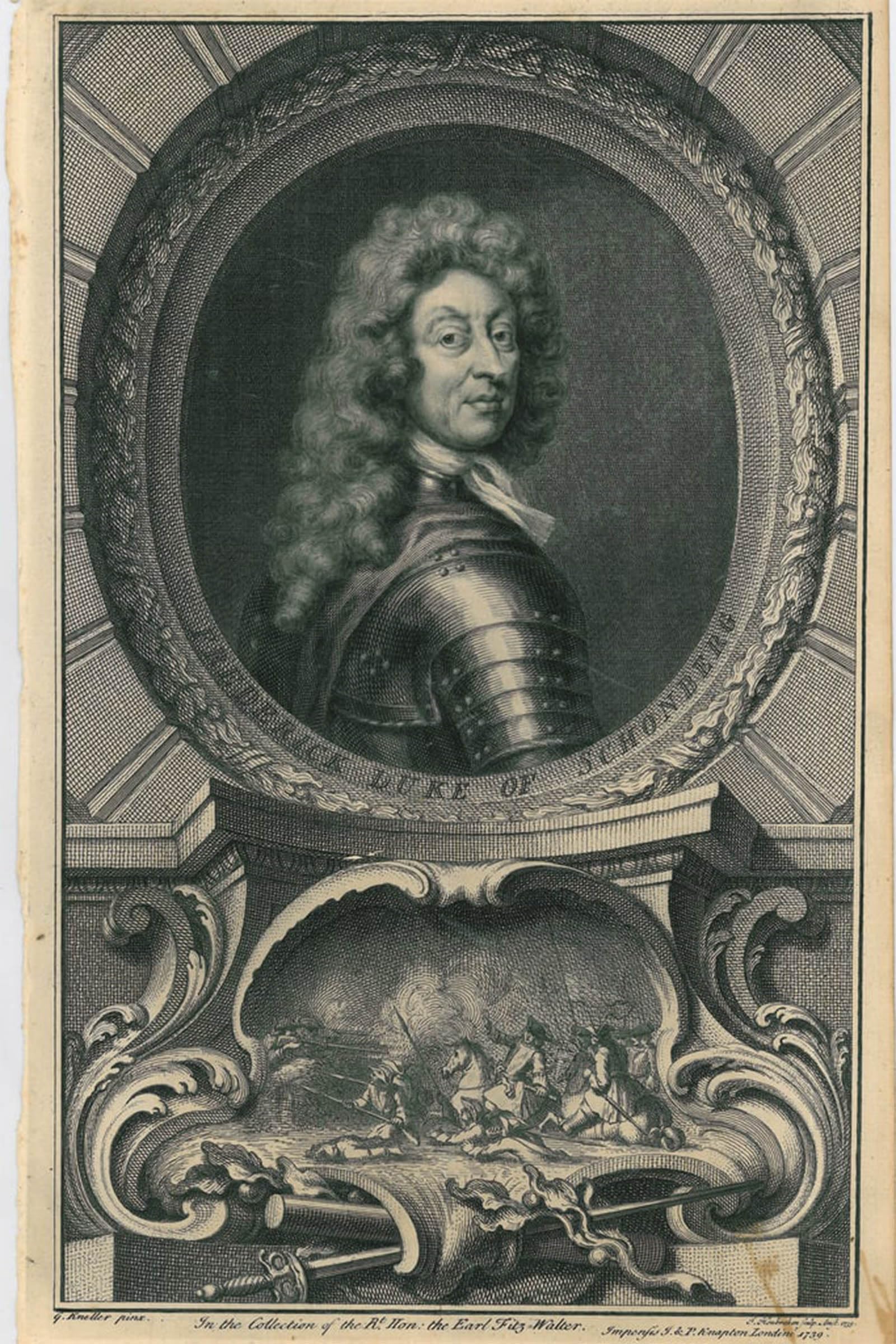 POSTERIIk Famous Animal Posters Vintage Picture Frederick of Schomberg by Jacobus Houbraken Modern Wall Decor for Home Decor 60x90cm
