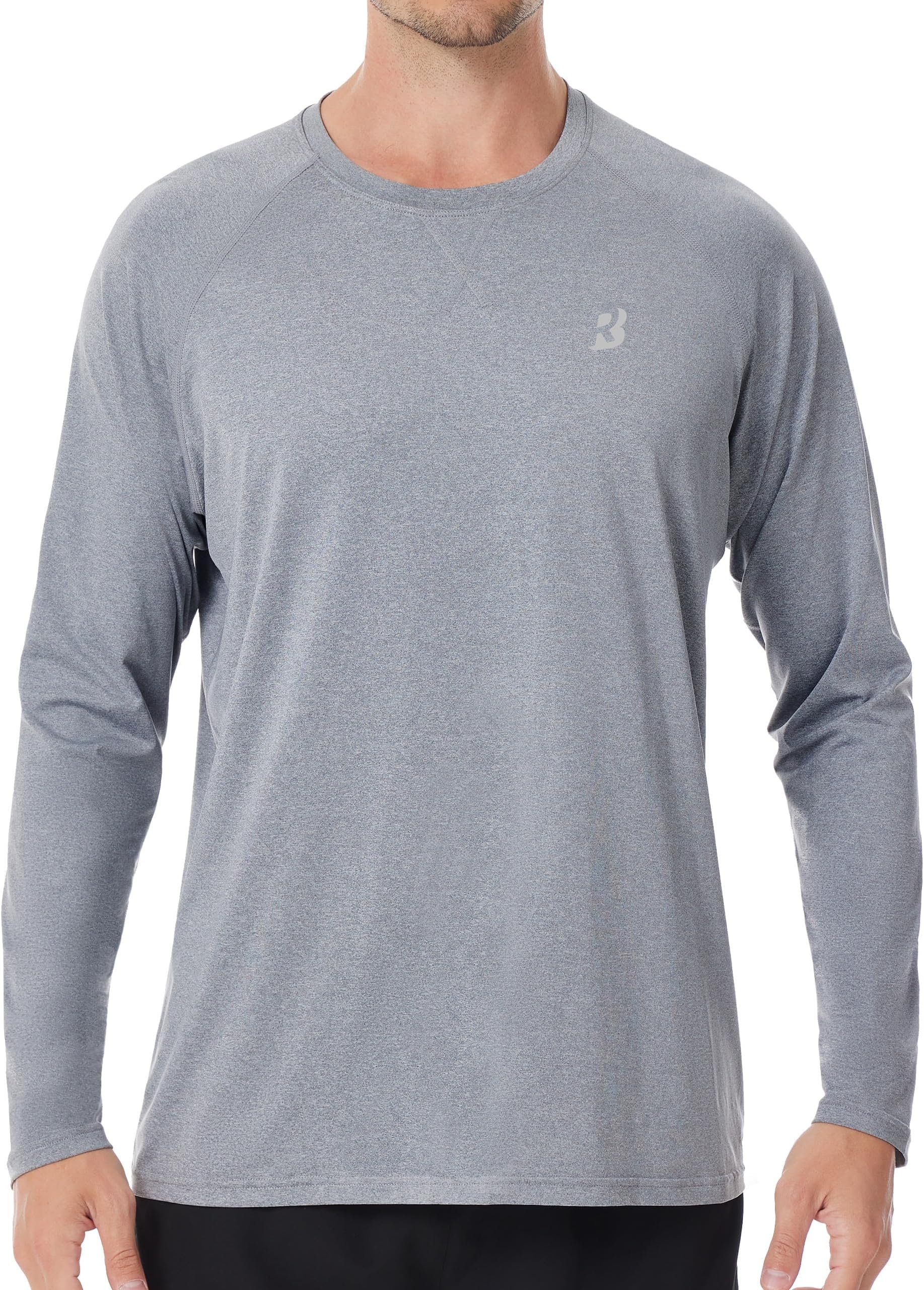 Roadbox UPF 50+ Sun Shirts for Men, UV Protection Long Sleeve Swim Shirt, Quick Dry Rash Guard for Fishing Hiking Running