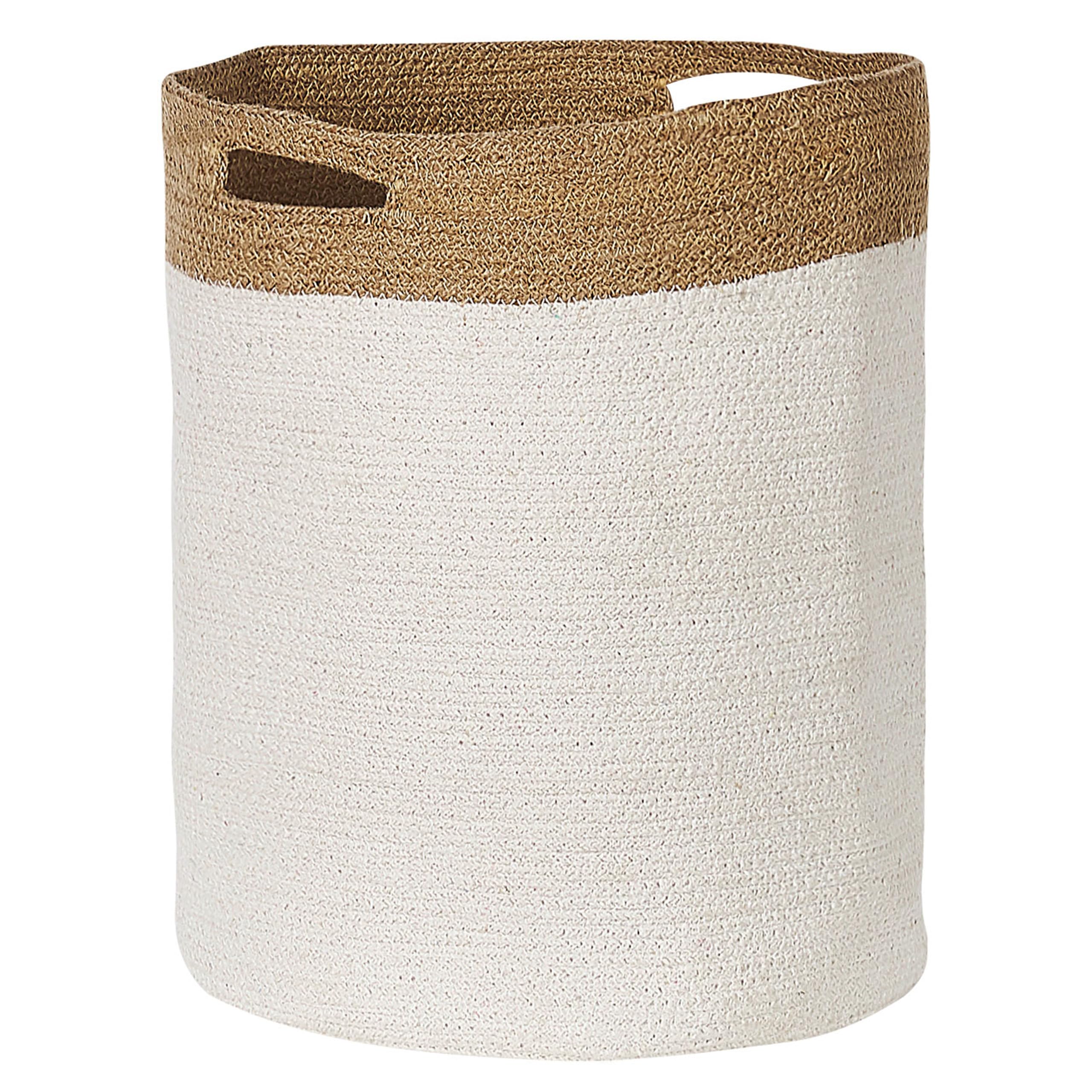 Textilkorb Baumwolle u. Jute weiß/beige 2er Set Kardh