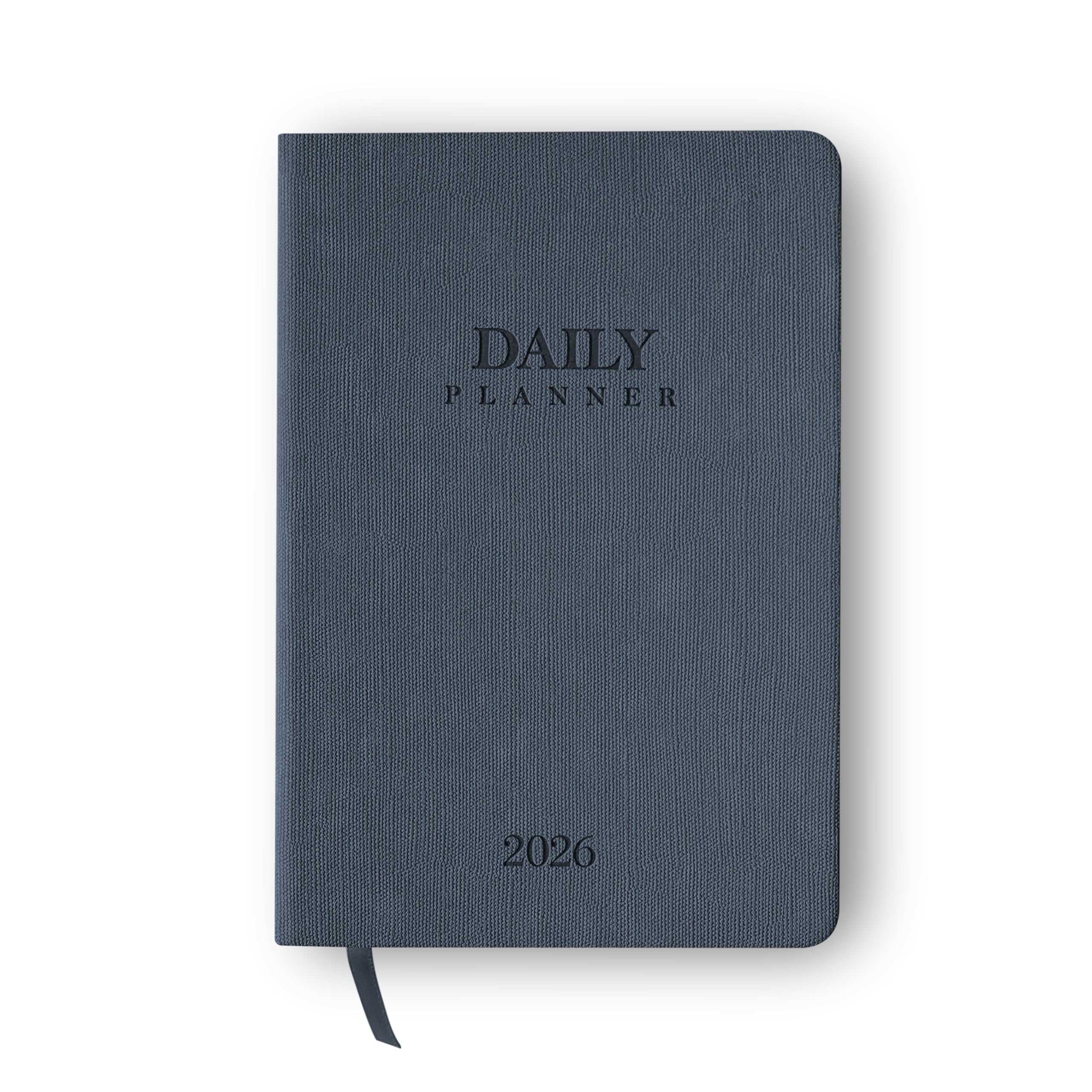 delka 2026 A5 Daily Planner Diary – Day Per Page Appointment Book, Weekly Planner, Goal Setting Journal, Hardback Notebook for Office, School & Personal Use (200 Pages, 80 GSM) (Slate Blue)