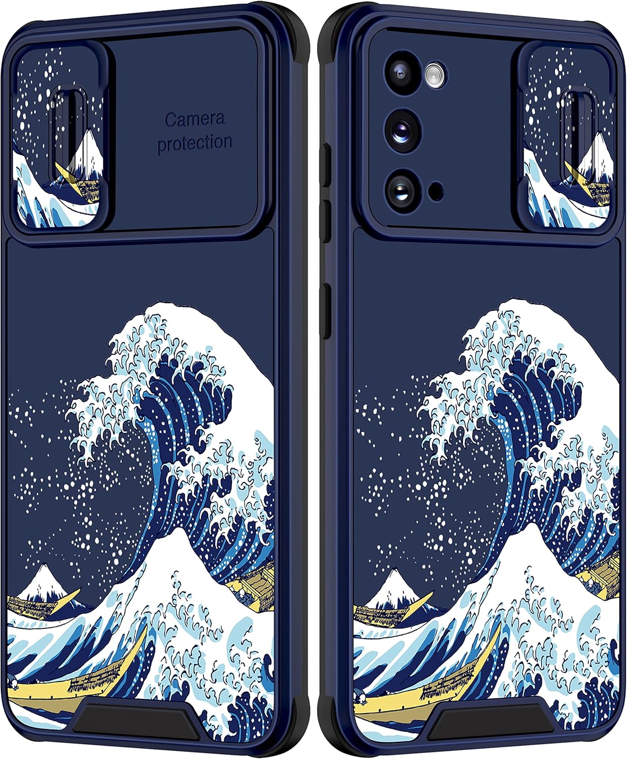 Goocrux for Samsung Galaxy S20 Case Waves Women Girls Cute Great Wave Japanese Phone Cover Cool Girly Design Unique with Slide Camera Cover Aesthetic Fashion Cases for Galaxy S20 5G 6.2 inch Waves for Samsung Galaxy S20